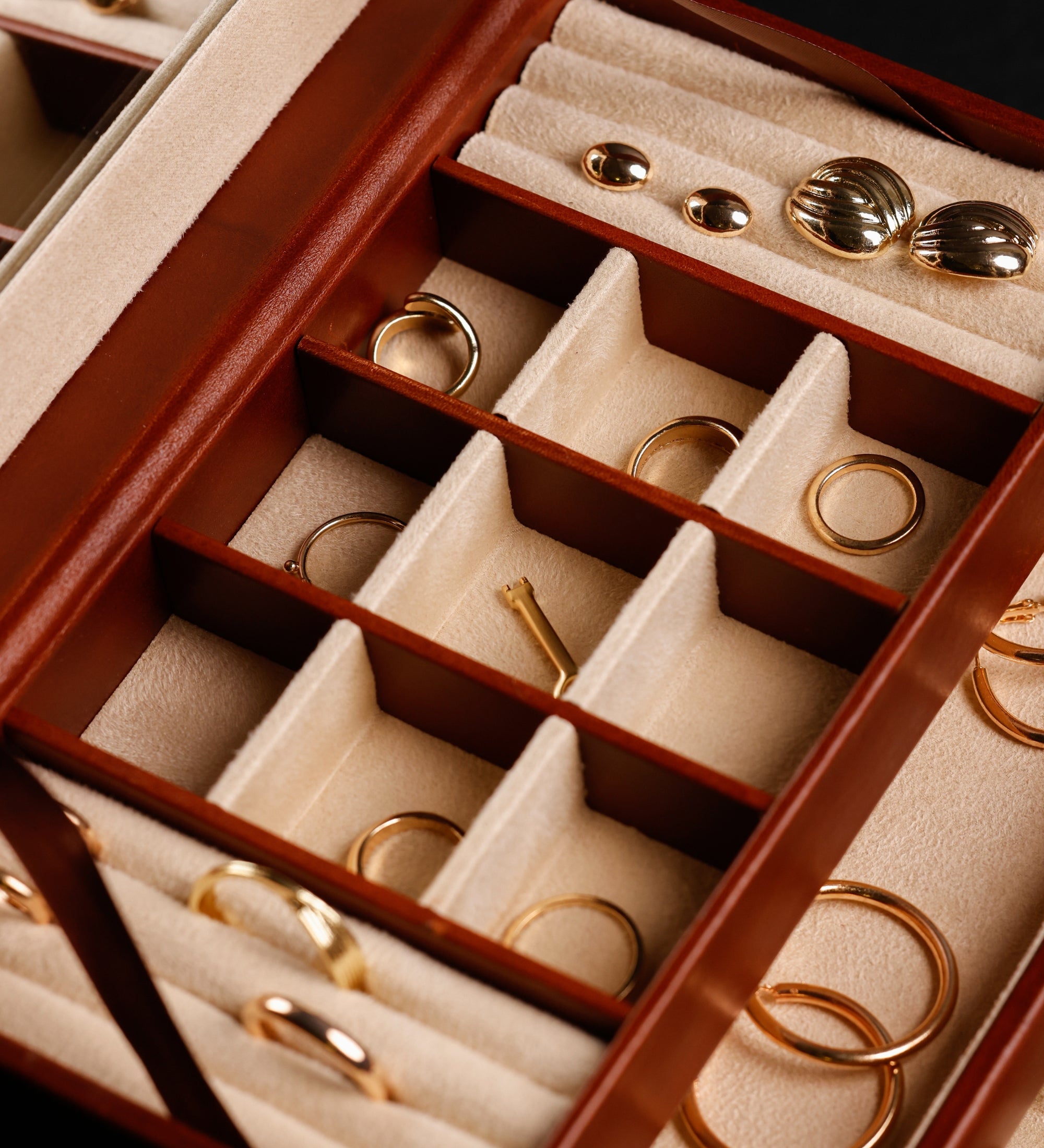 Boîte à bijoux en cuir pour femme Beloved