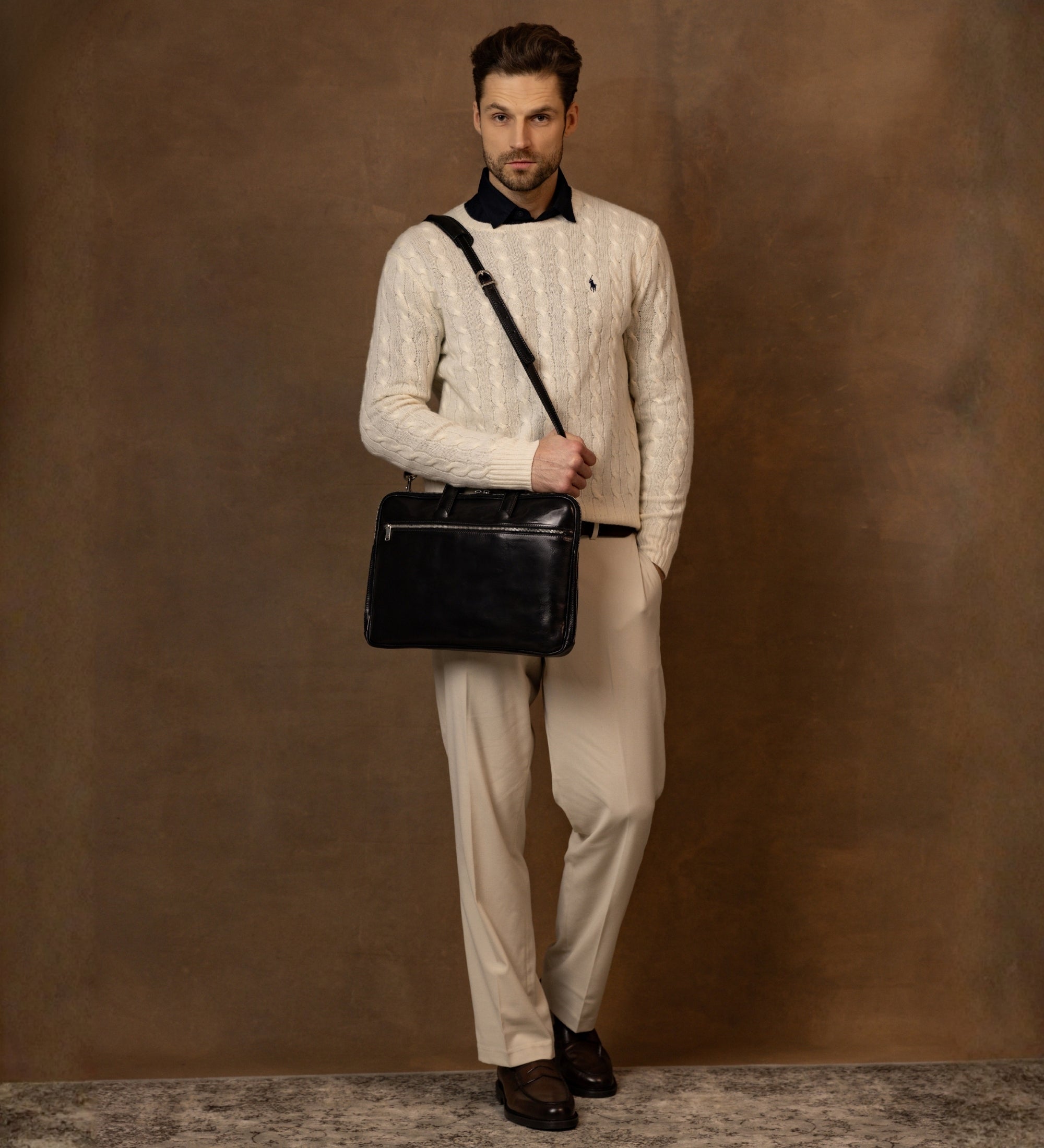 Sacoche pour ordinateur portable en cuir Brave New World