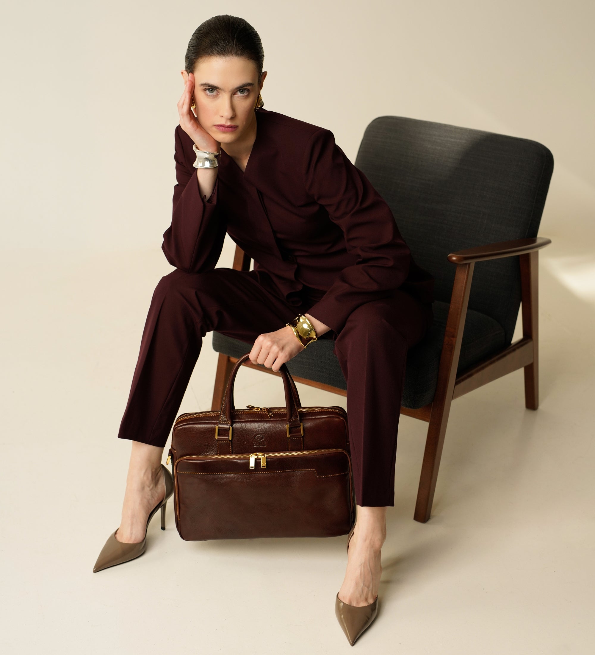 Sacoche pour ordinateur portable en cuir pour femme Orlando