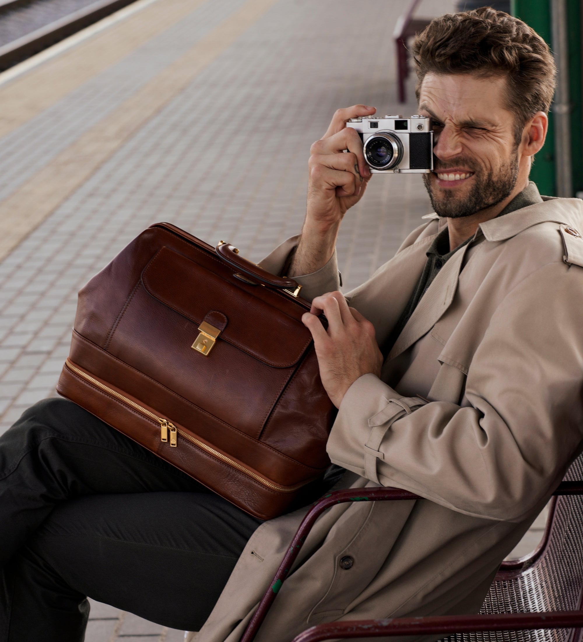 Grand sac de docteur en cuir italien The Master and Margarita