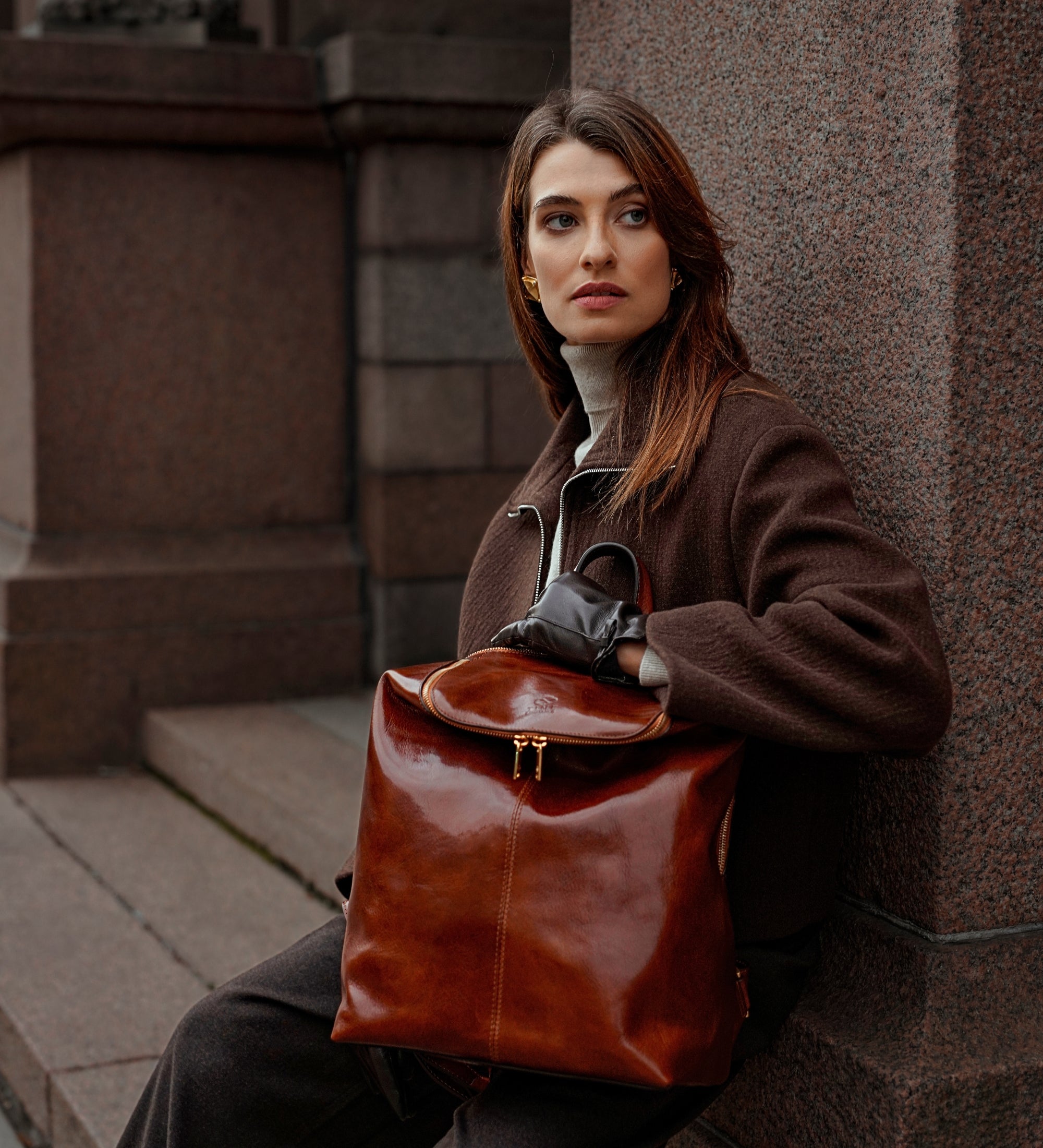 Sac à dos en cuir pour femme A Bend in the River