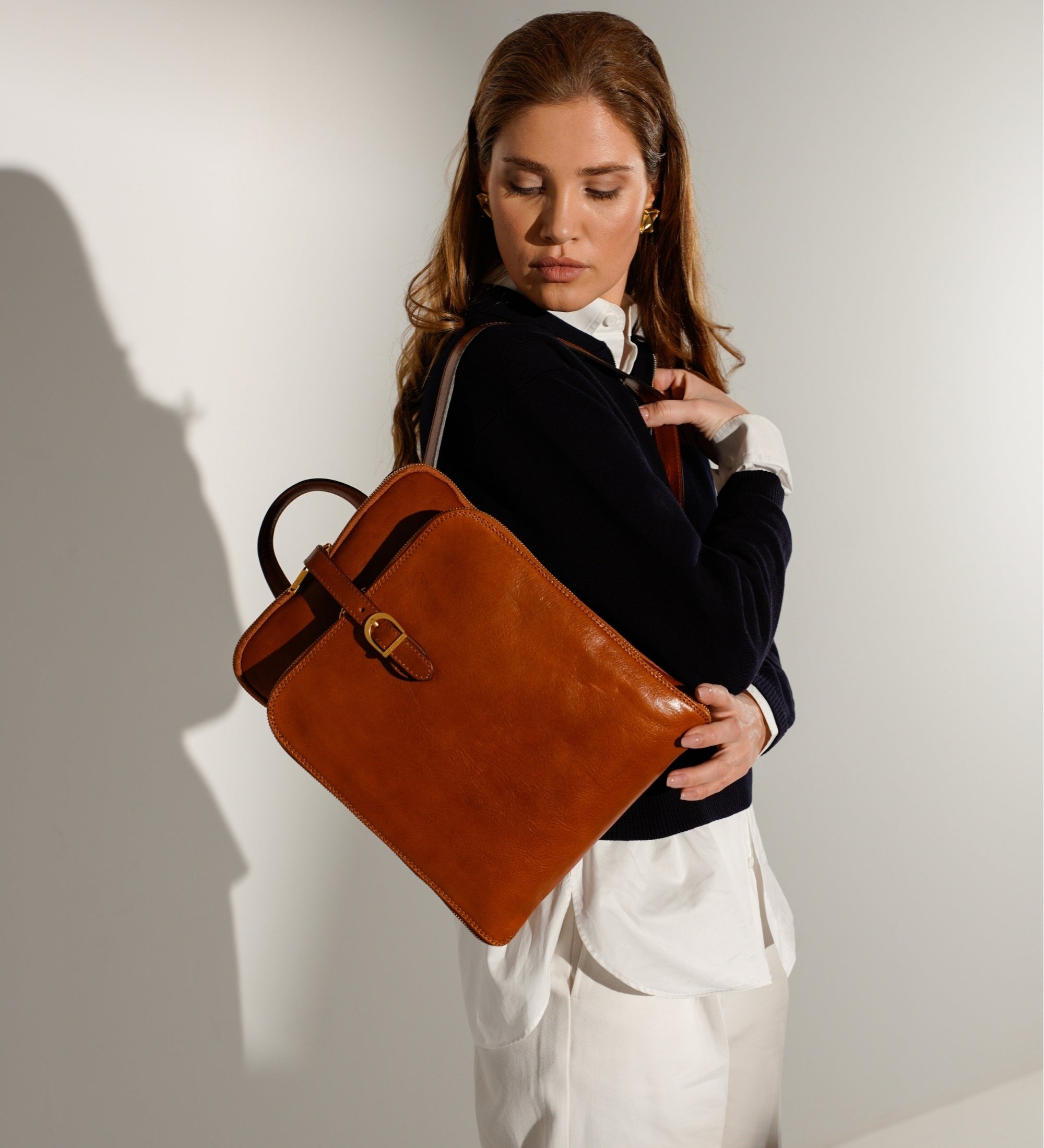 Sac à dos convertible à bandoulière en cuir pour femme Clarissa