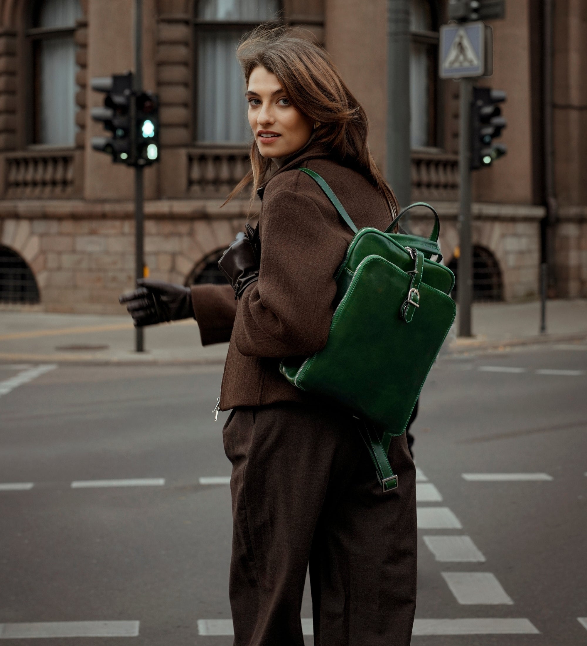 Sac à dos convertible à bandoulière en cuir pour femme Clarissa