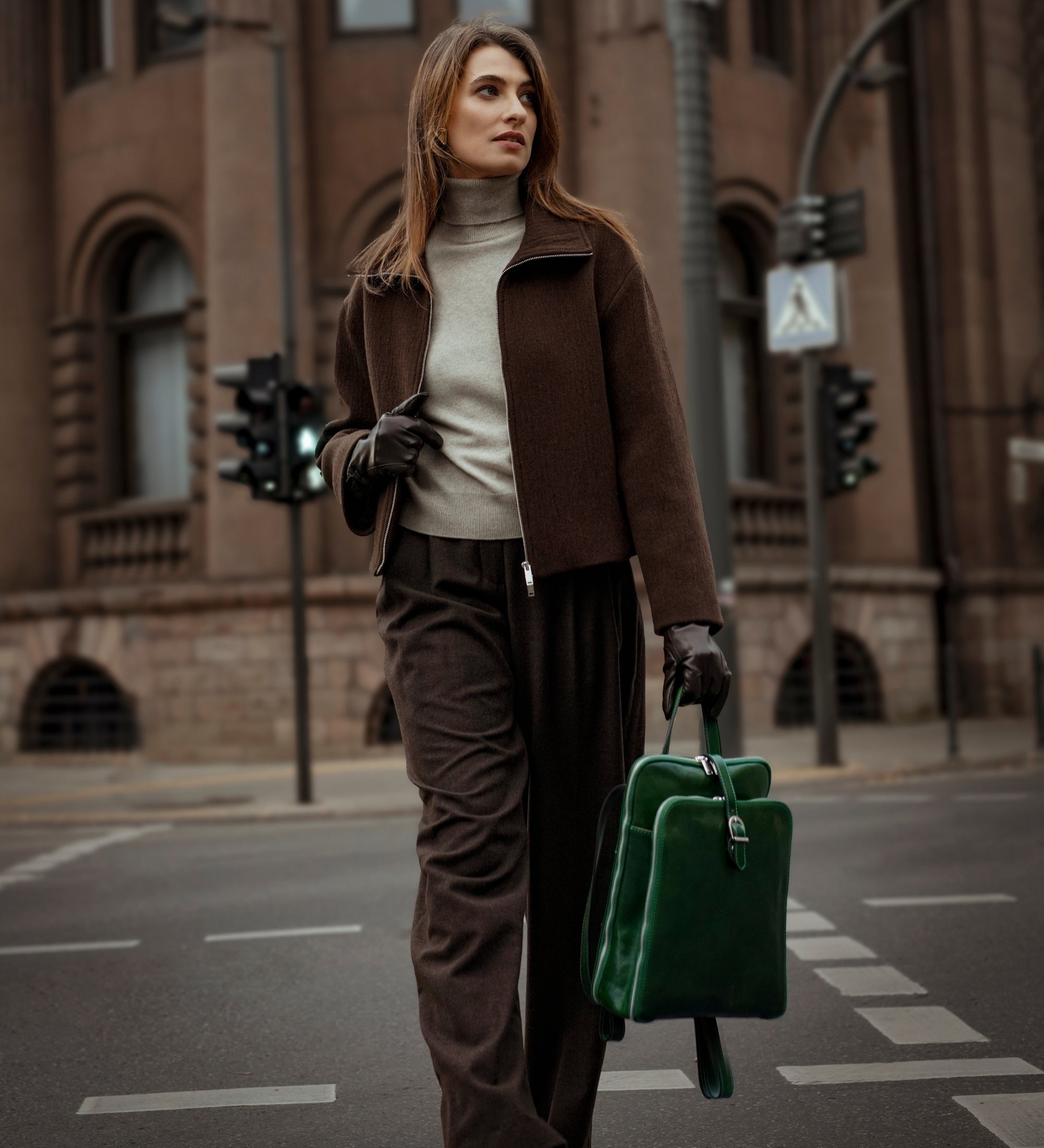 Sac à dos convertible à bandoulière en cuir pour femme Clarissa