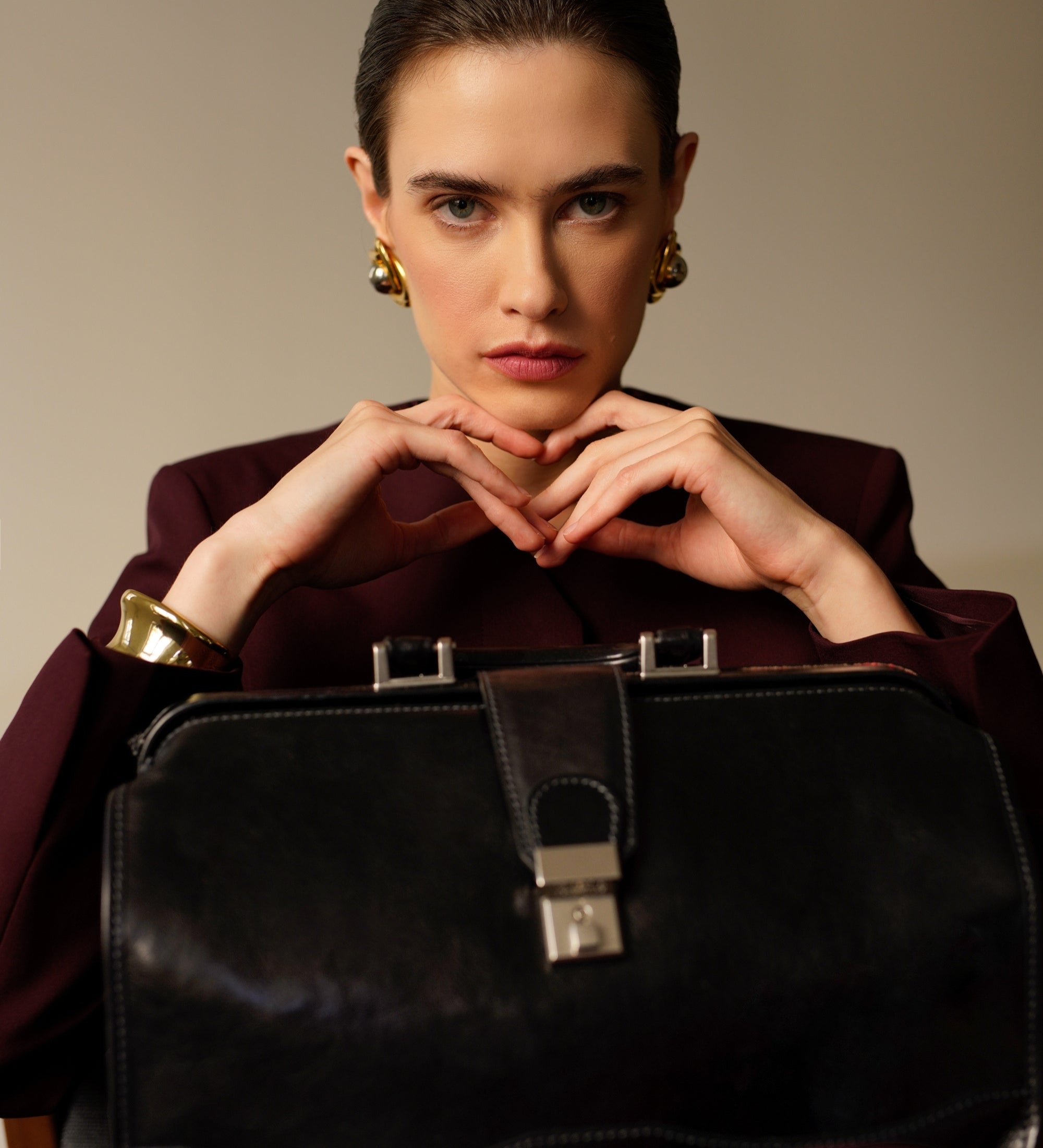 Petit sac de docteur en cuir pour femme David Copperfield