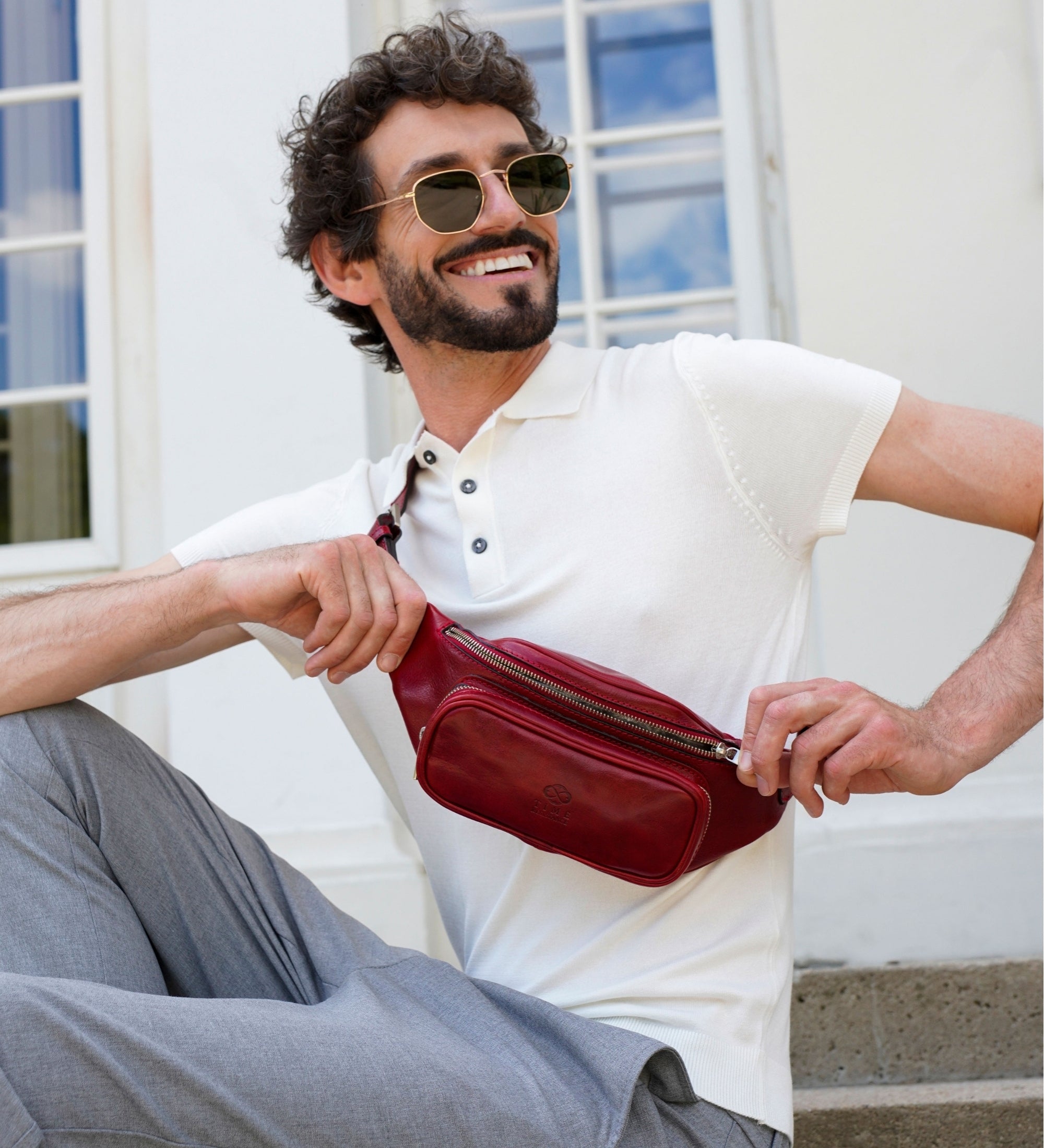 Sac banane à bandoulière en cuir Independent People