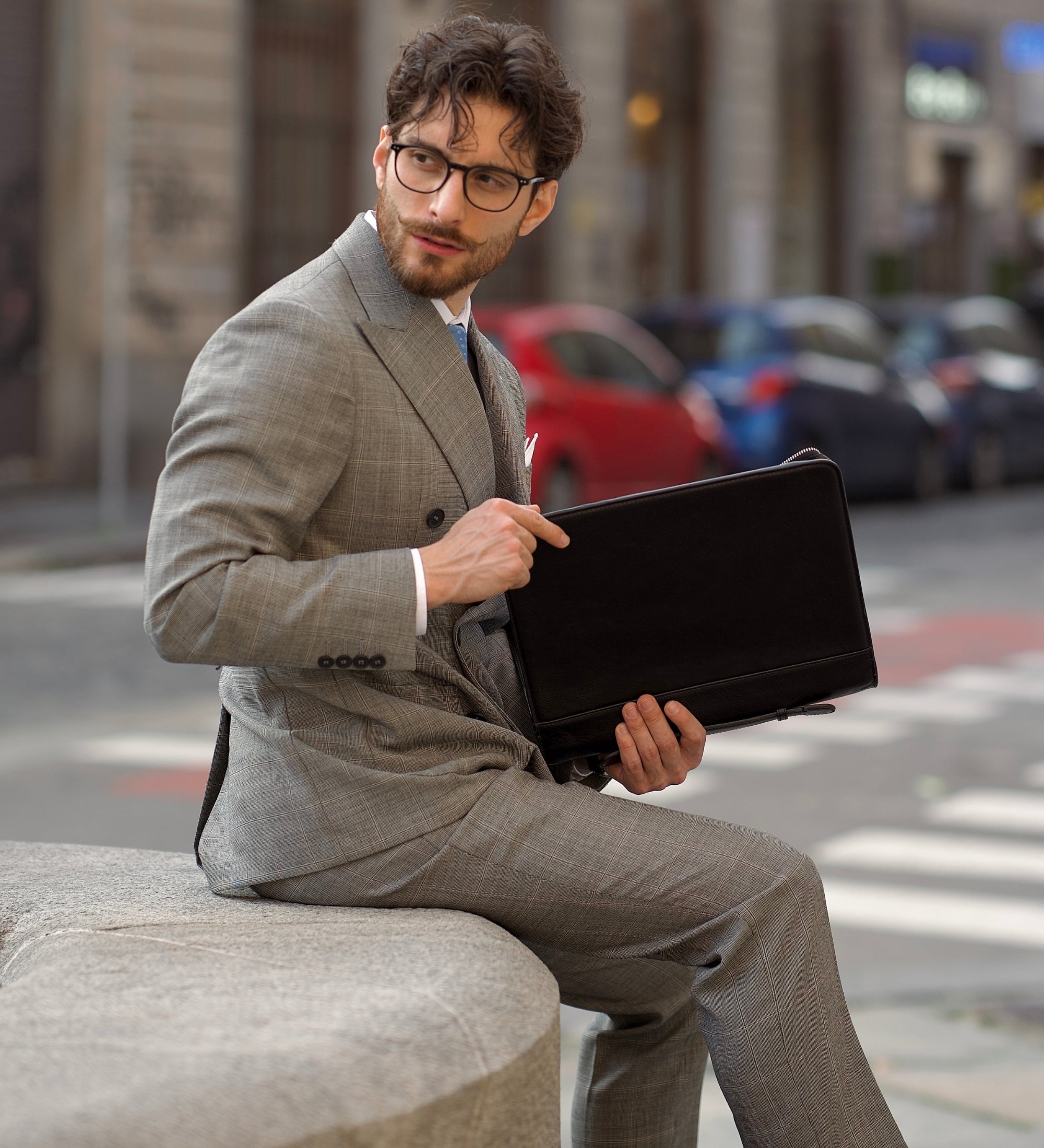 Porte-documents en cuir avec classeur Joy in the Morning