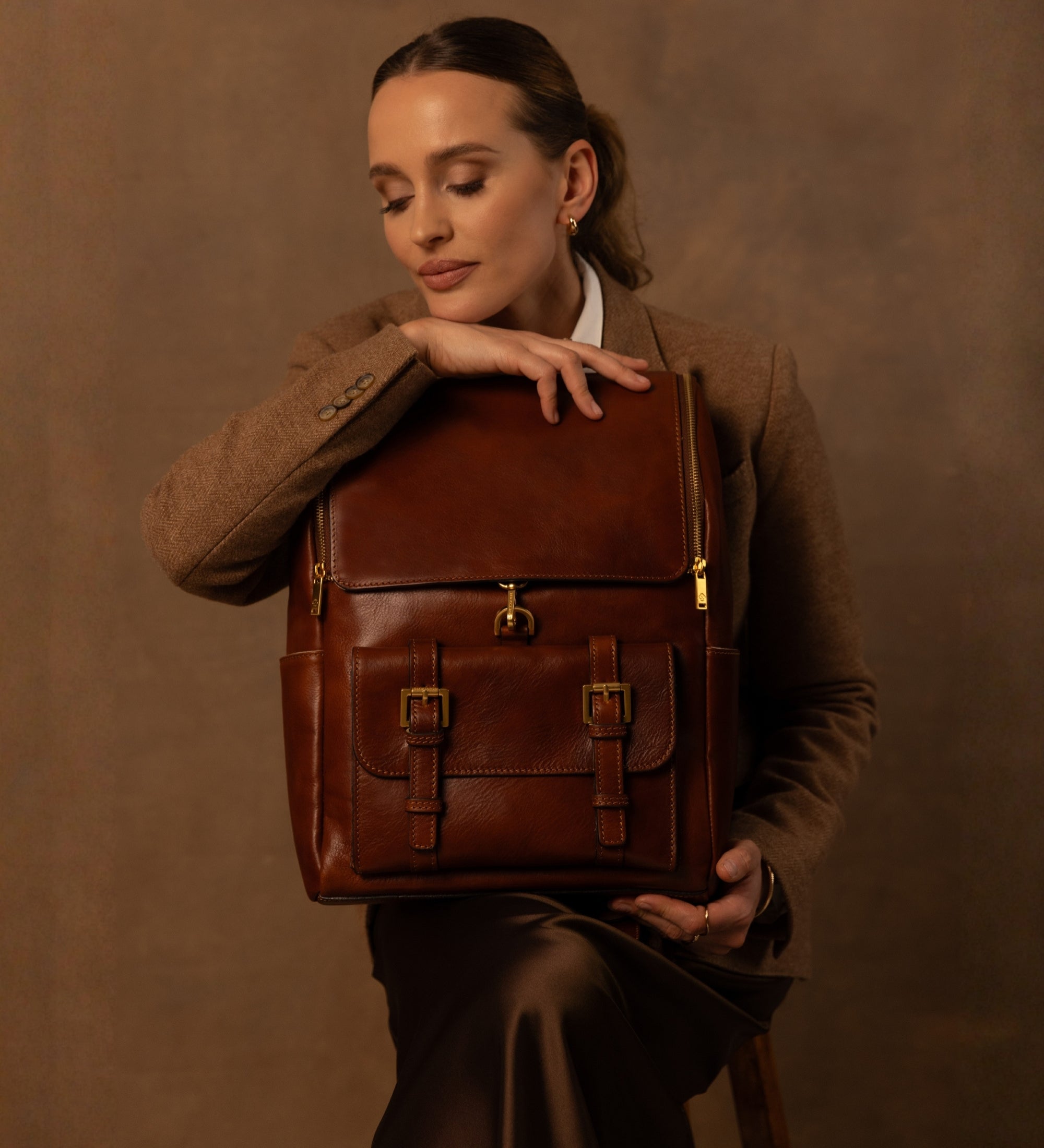 Grand sac à dos en cuir pour femme The Odyssey