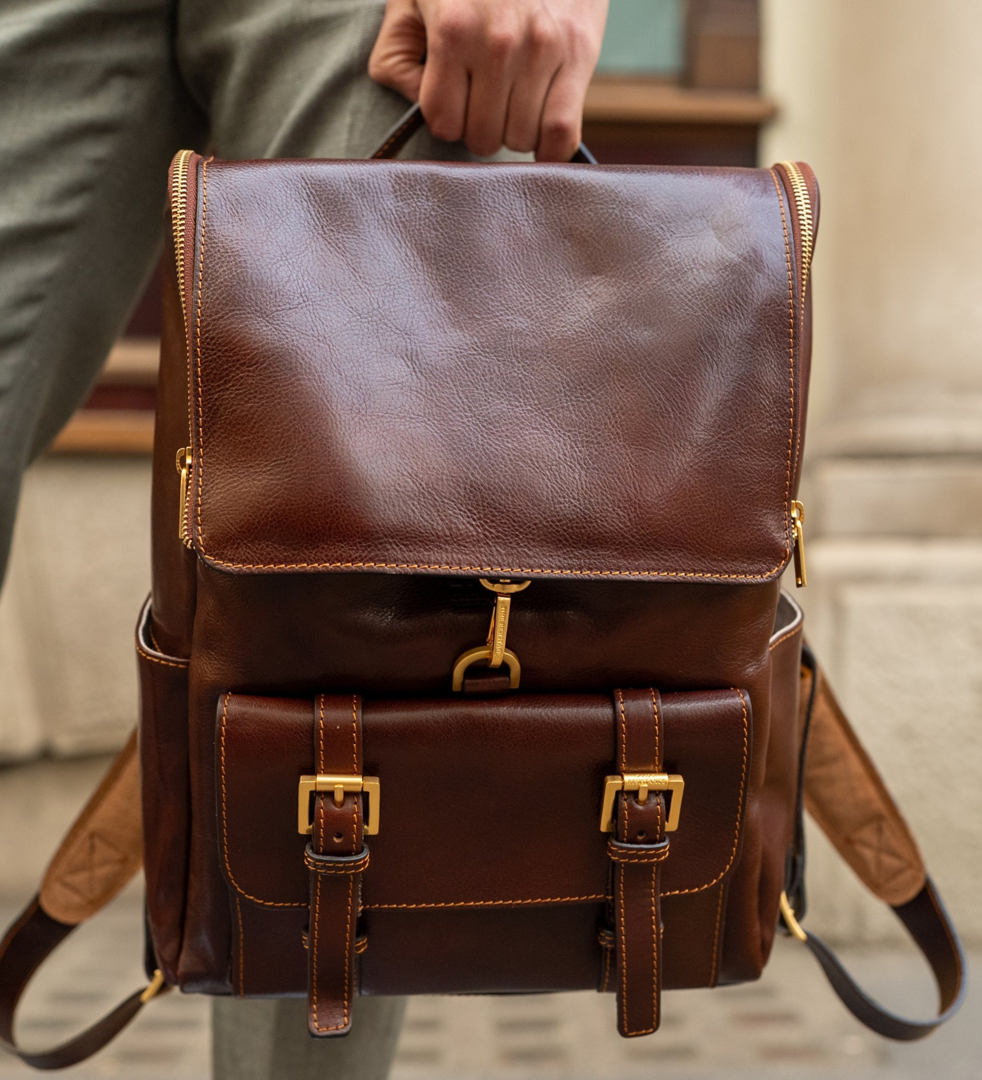 Grand sac à dos en cuir The Odyssey