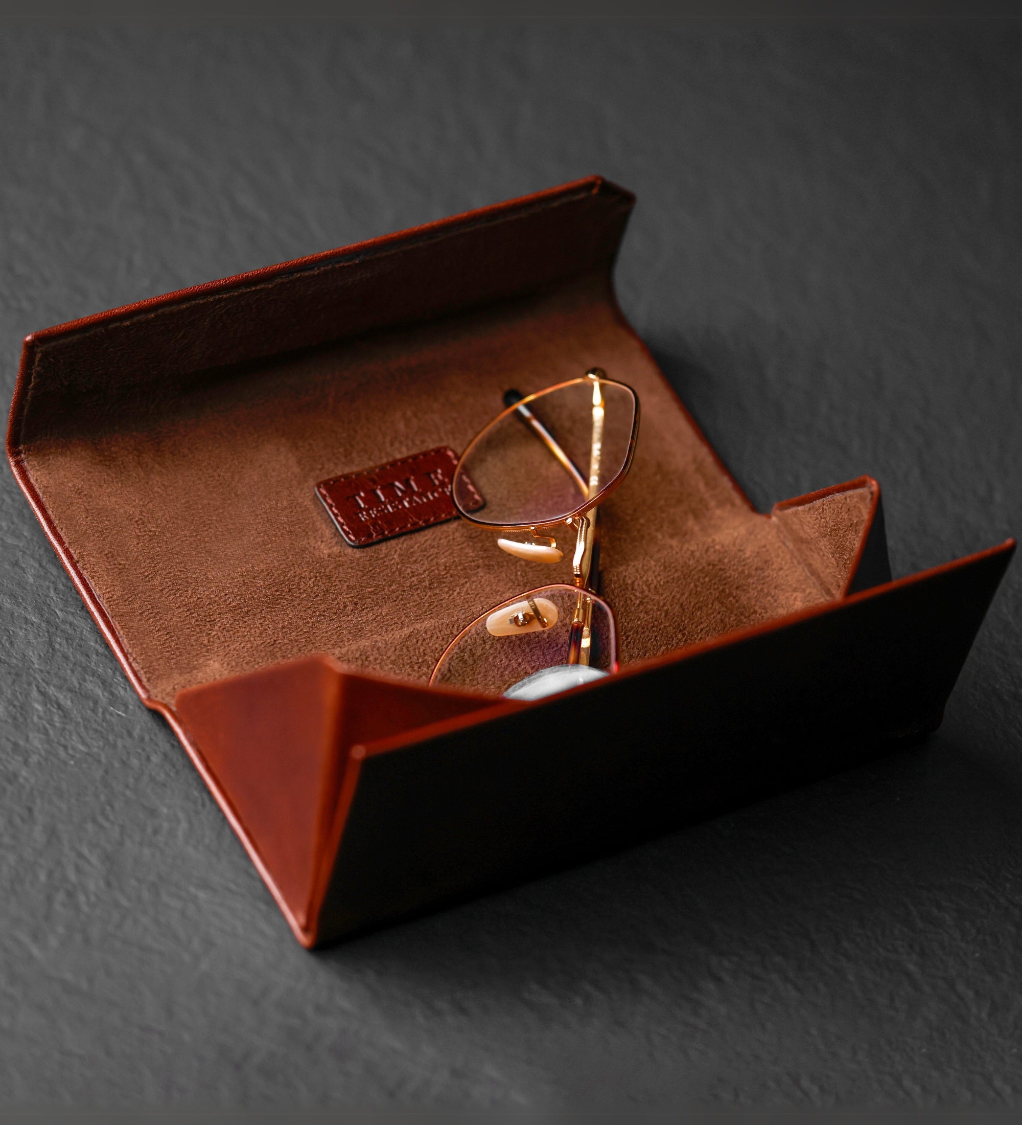 Étui à lunettes pliable en cuir pour femme The Riddle of the Sands