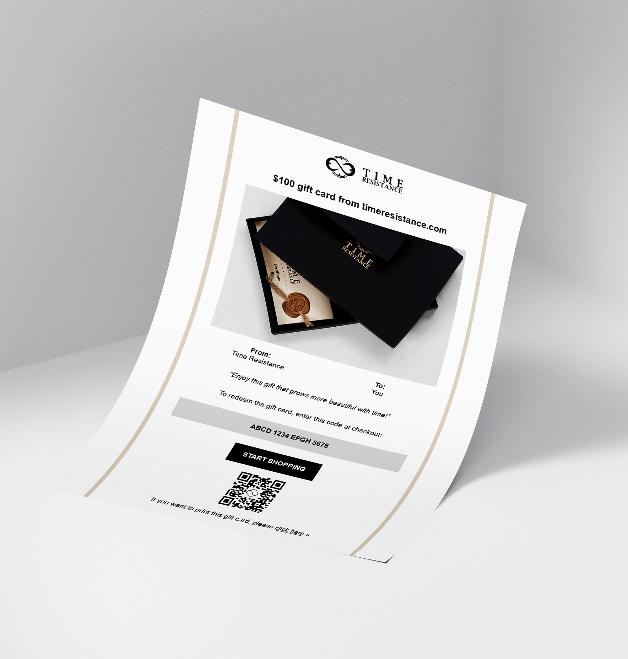 E-Gift Card - timeresistance.fr
