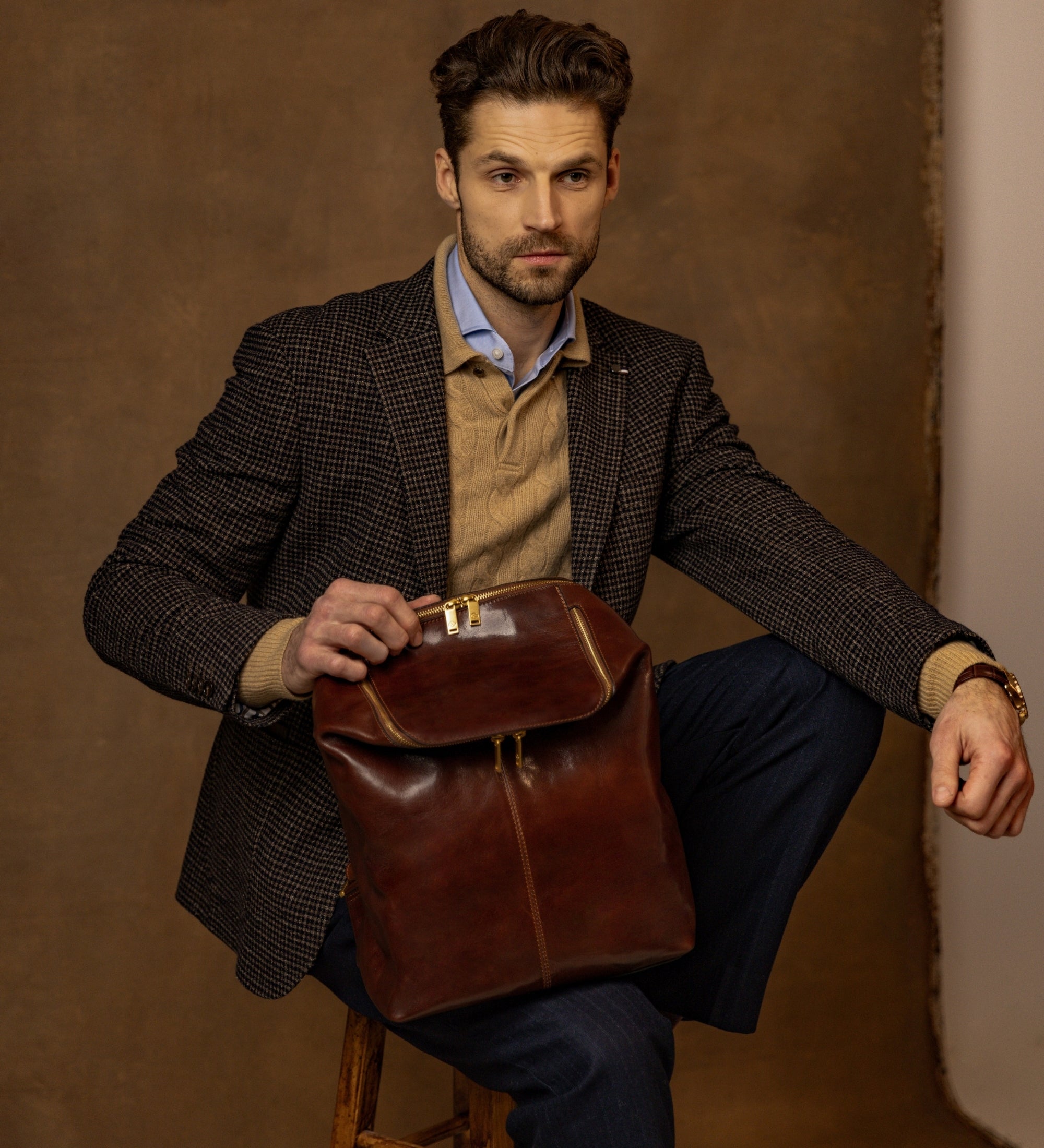 Sac à dos en cuir A Bend in the River