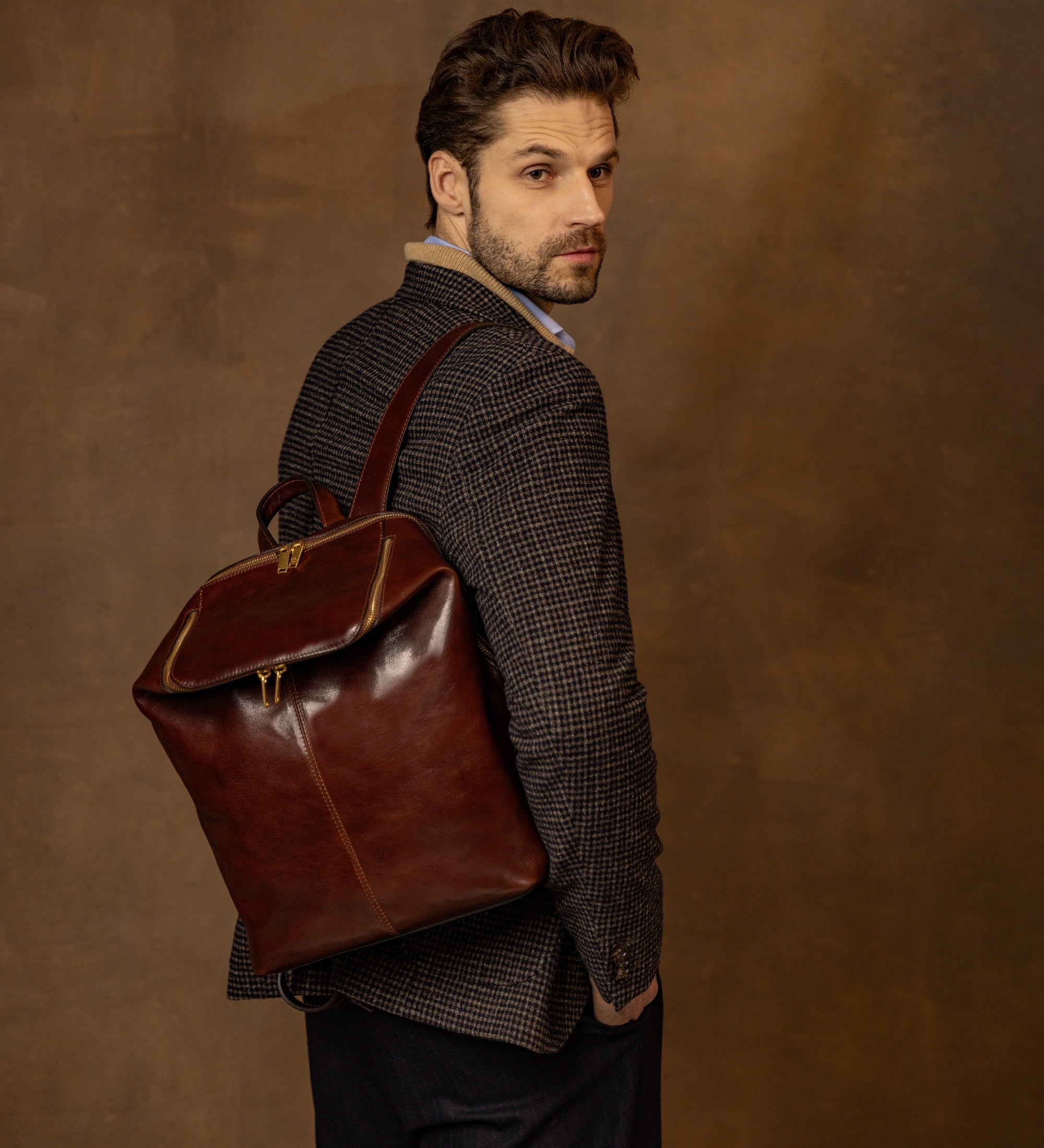 Sac à dos en cuir A Bend in the River