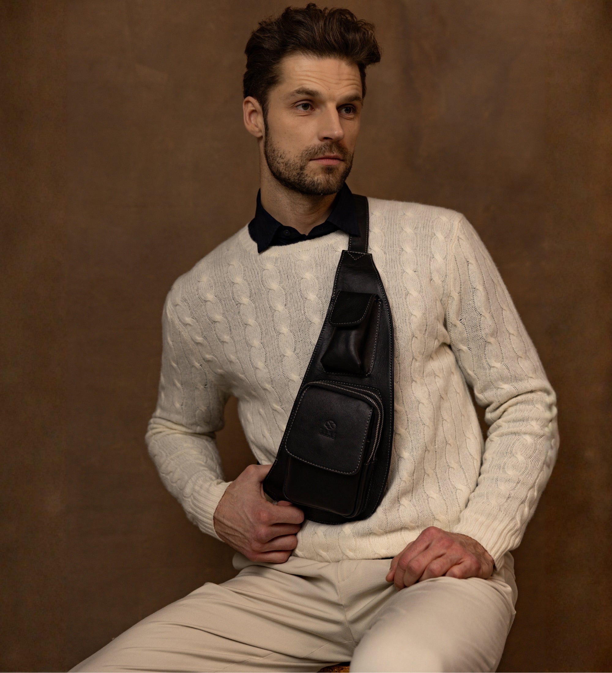 Sac à bandoulière en cuir The Monk