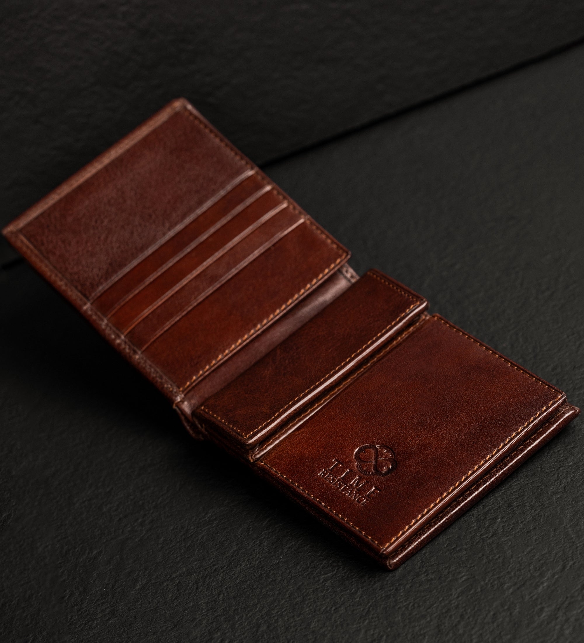 Portefeuille à deux volets en cuir Daniel