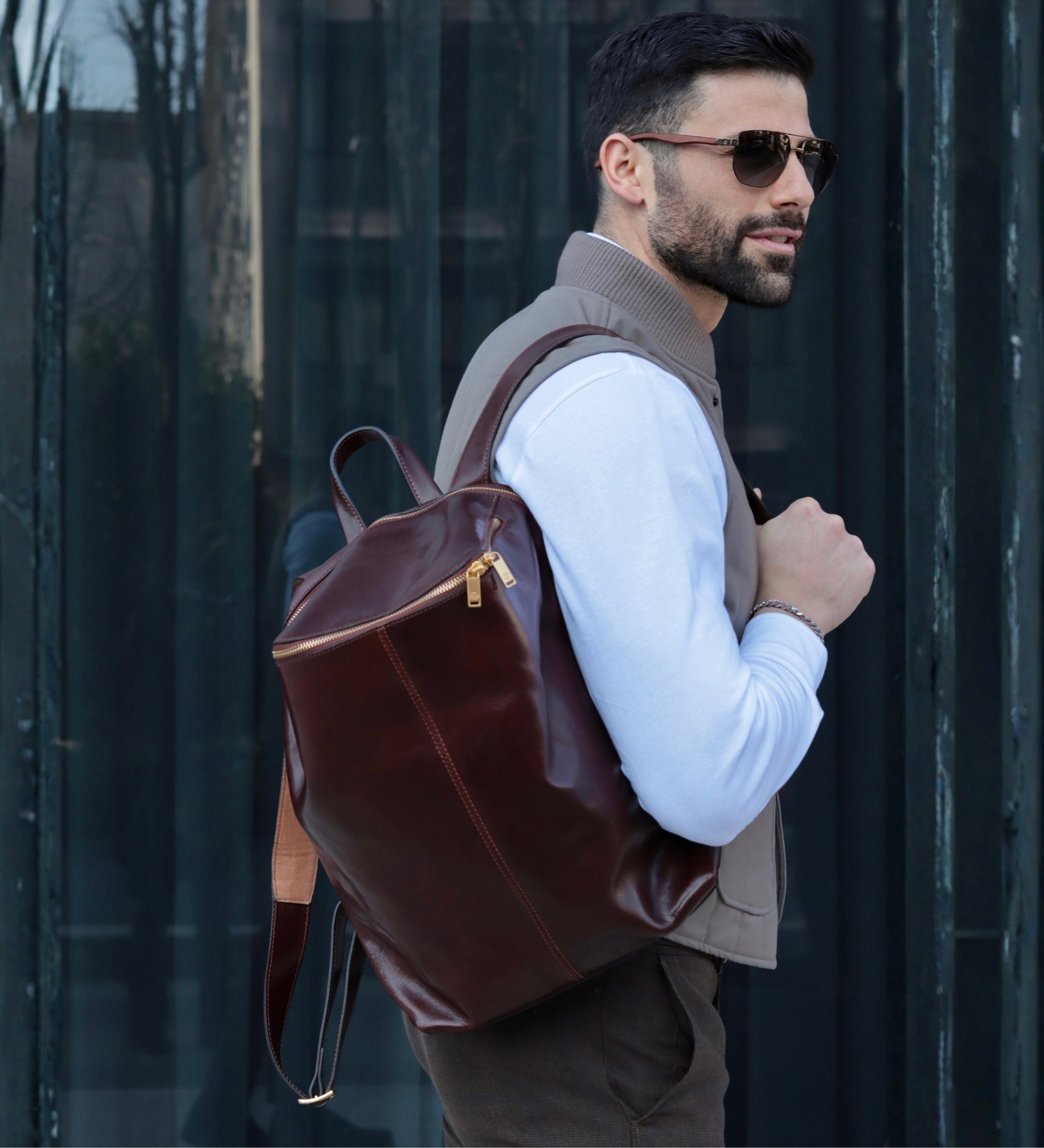 Sac à dos en cuir A Bend in the River