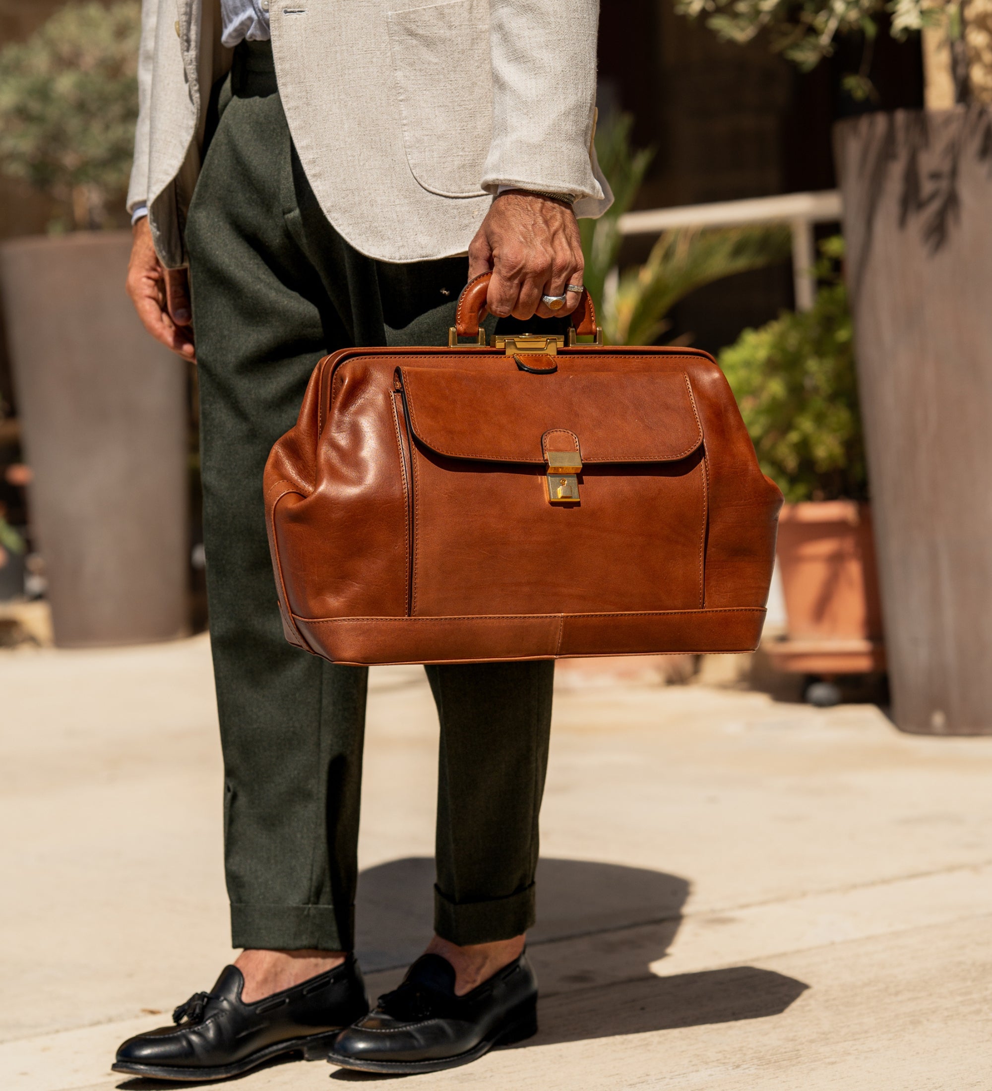 Grand sac de docteur en cuir italien Hamlet