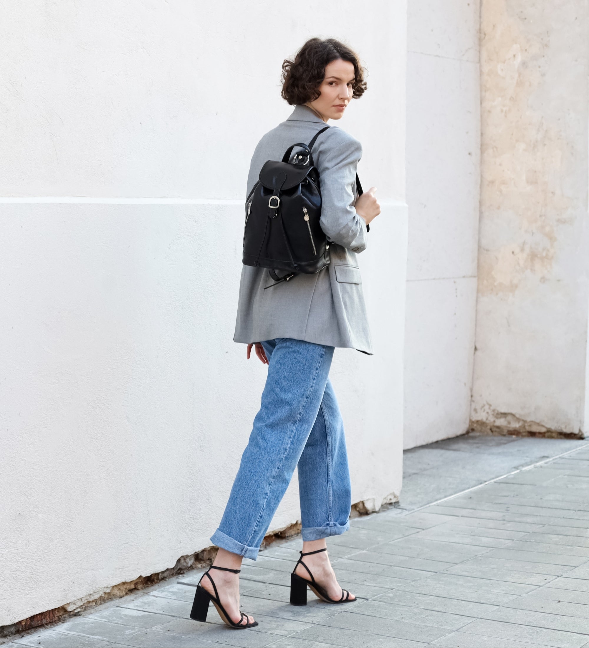 Sac à dos en cuir pour femme White Noise