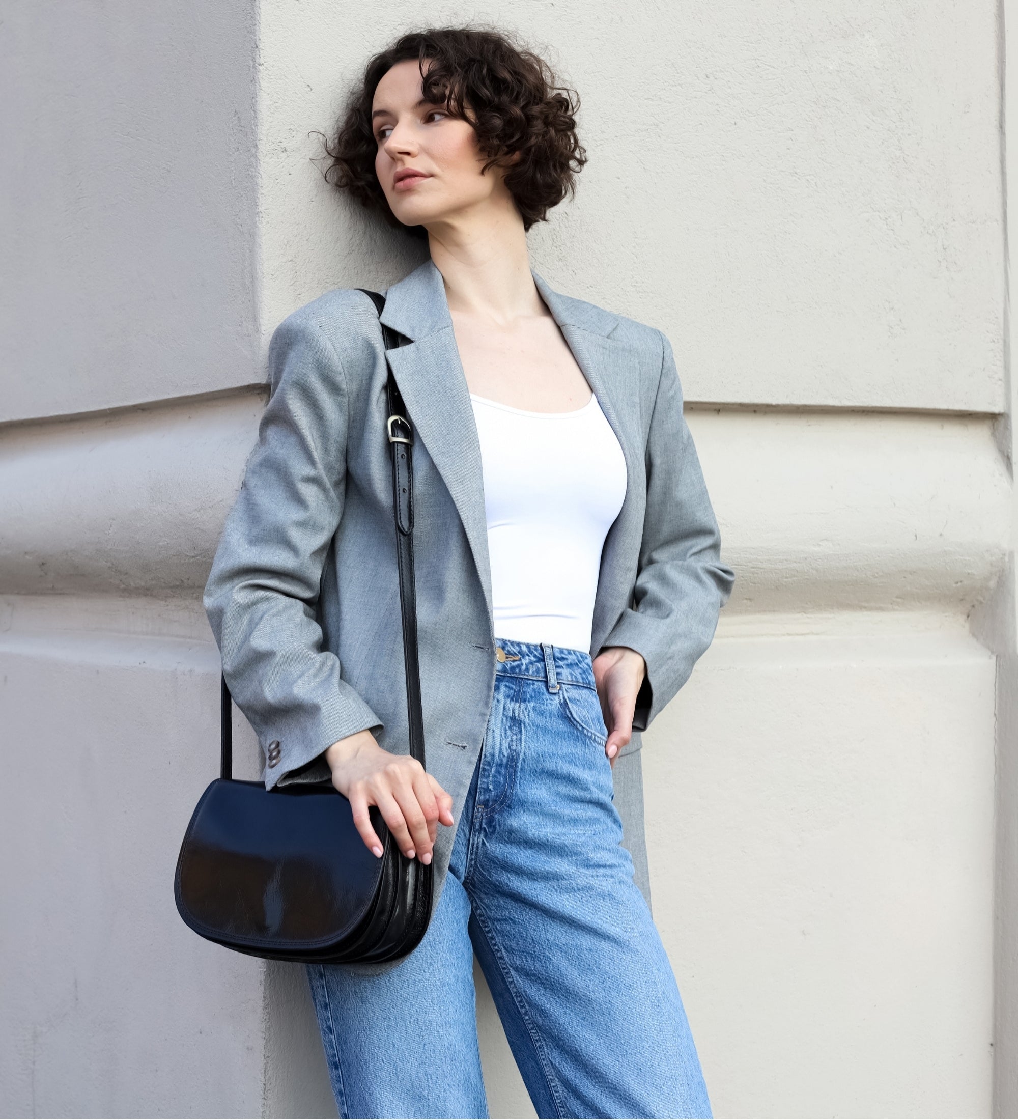 Sac à bandoulière selle en cuir pour femme Moonfleet