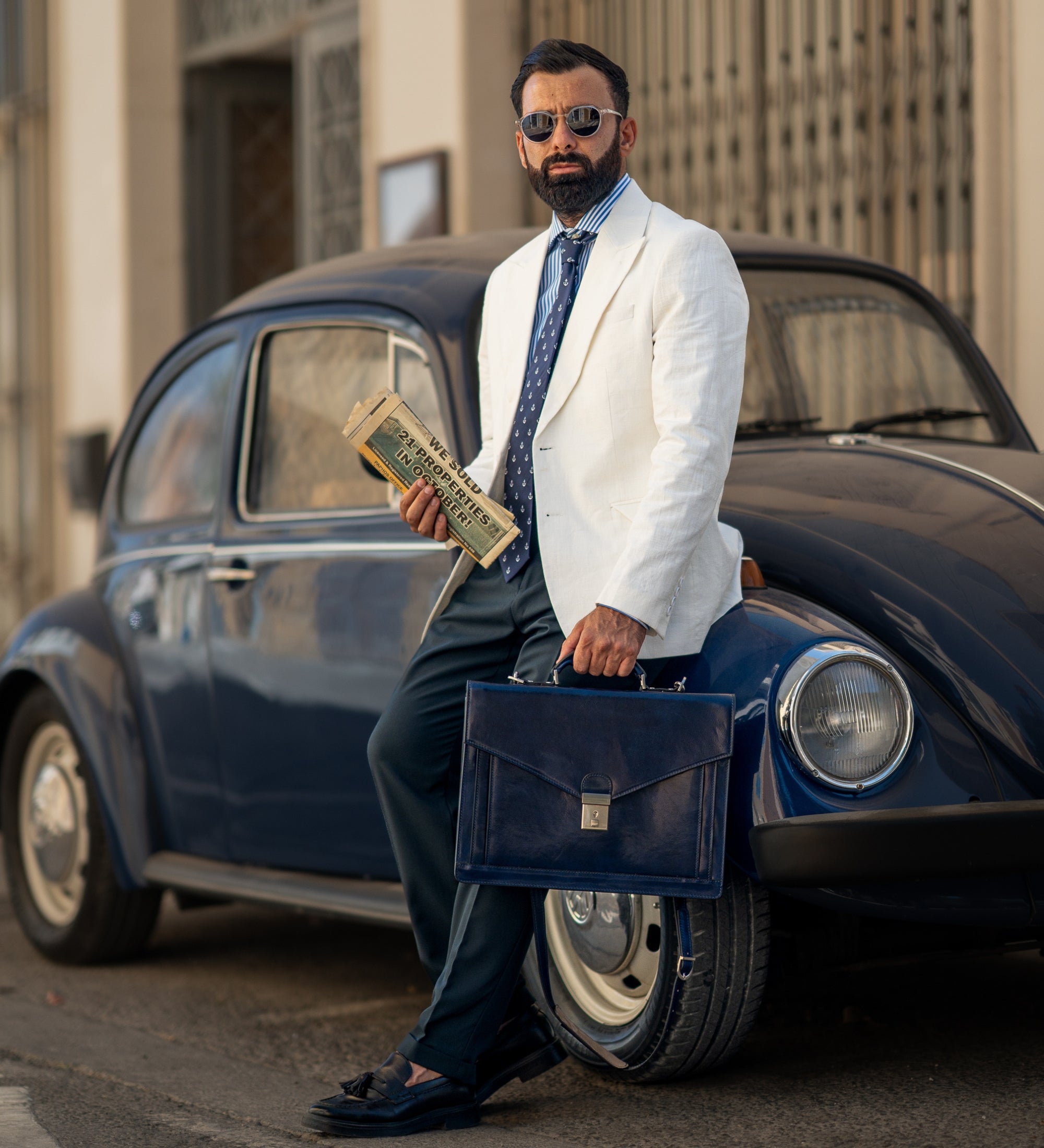 Mallette en cuir au design classique The Magus