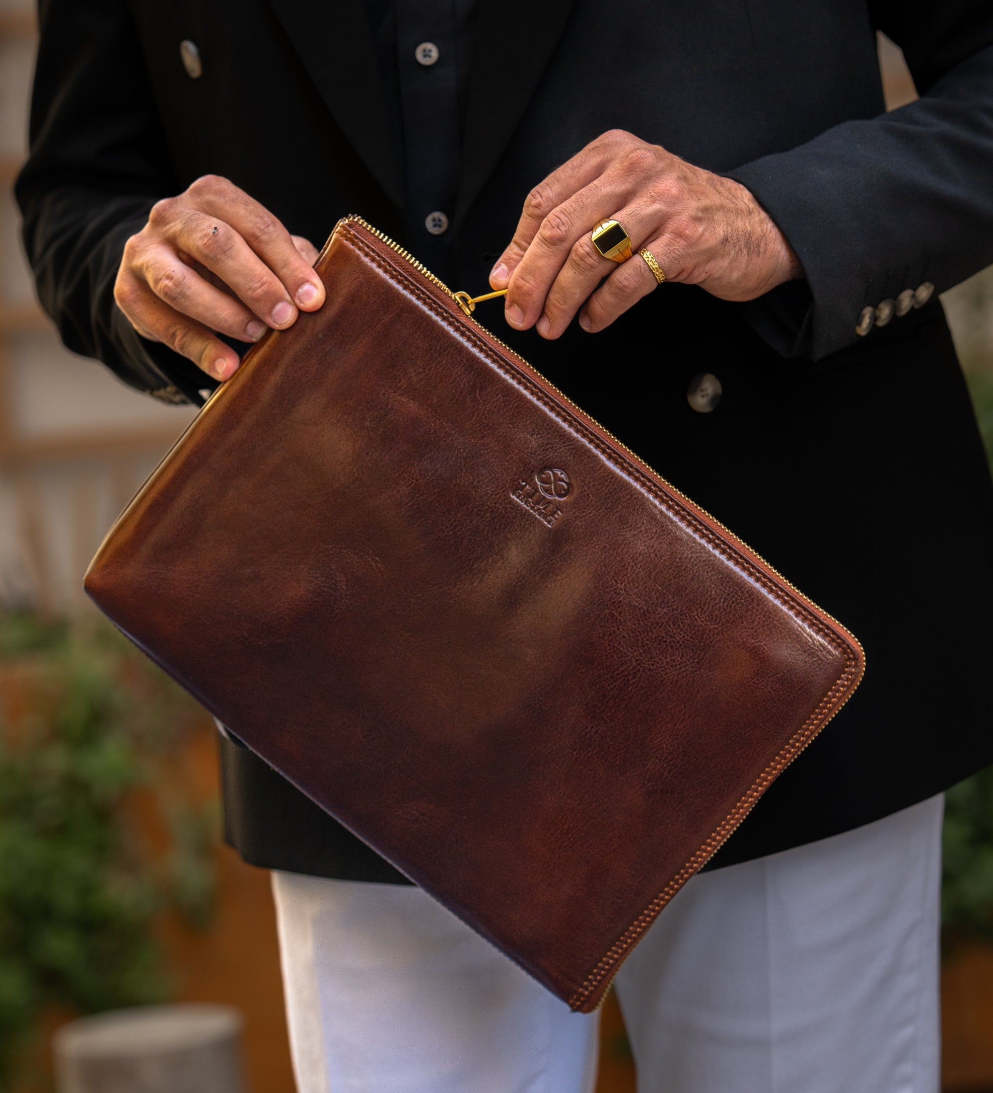 Grande pochette en cuir pour homme The Brothers Karamazov