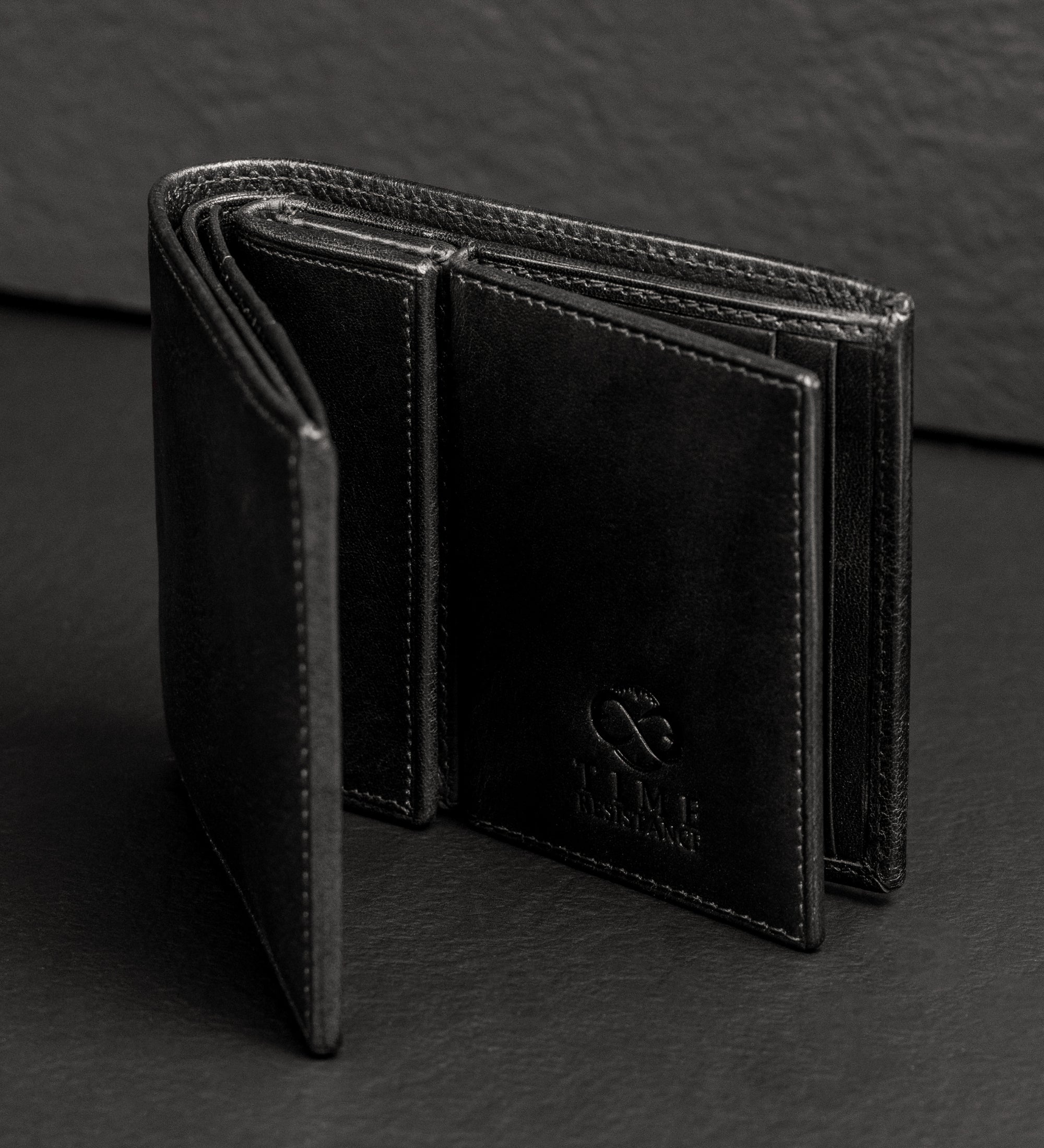 Portefeuille à deux volets en cuir Daniel