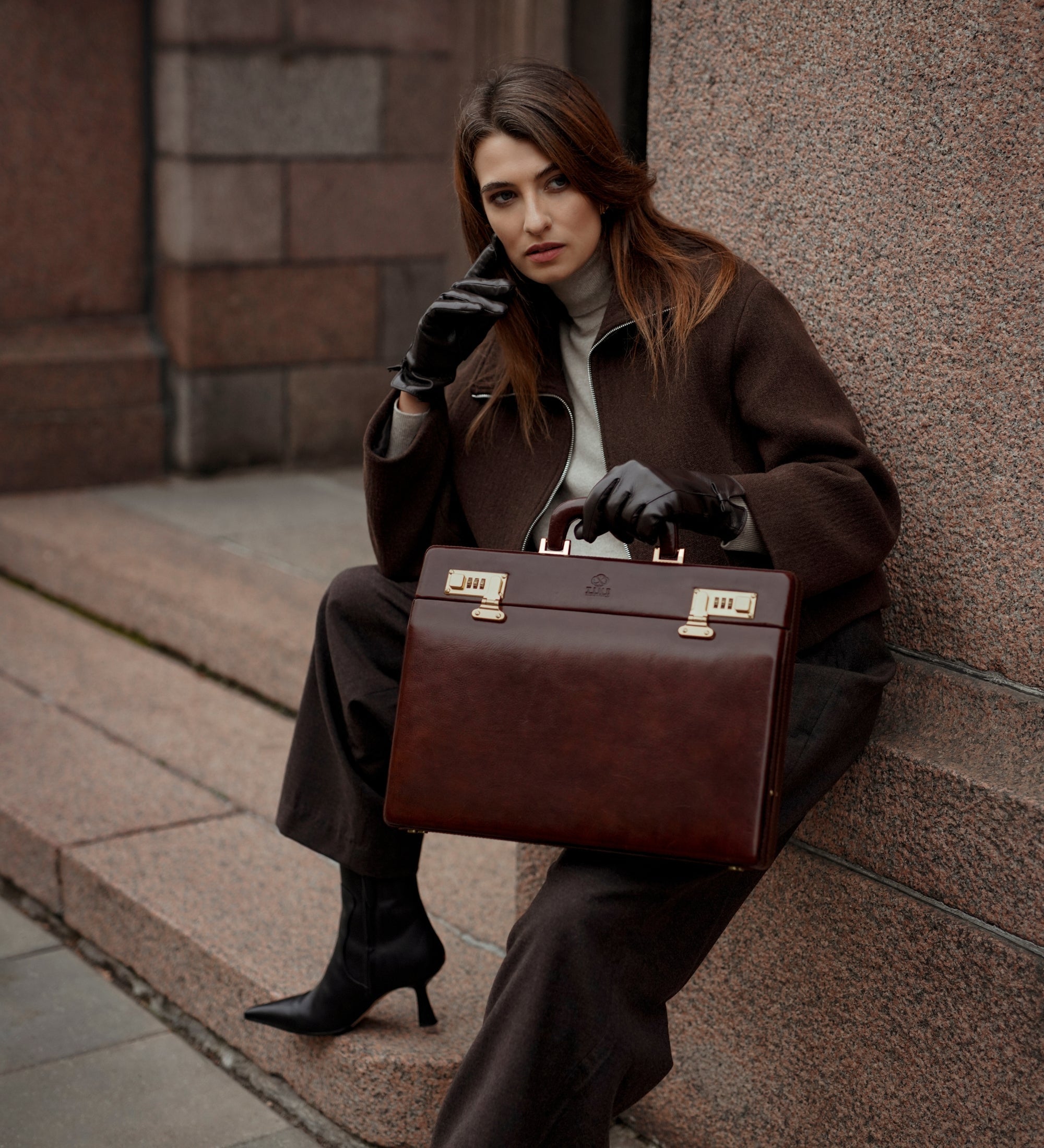 Attaché-case en cuir pour femme Vendetta