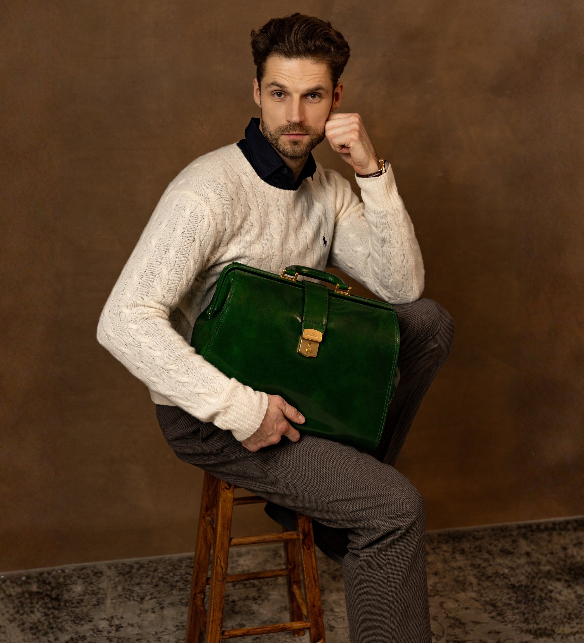 Grand sac de docteur en cuir Mrs Dalloway