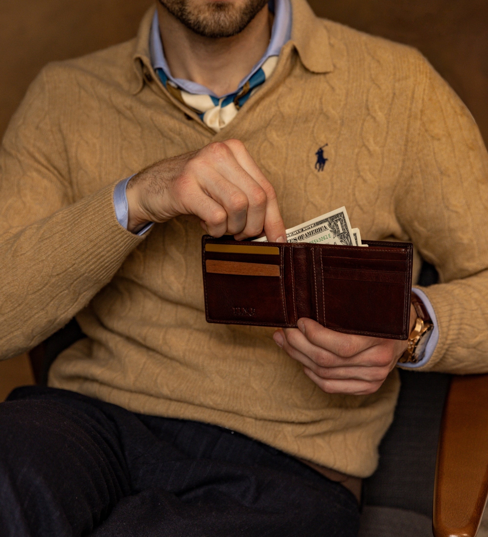 Portefeuille à deux volets en cuir The Getaway