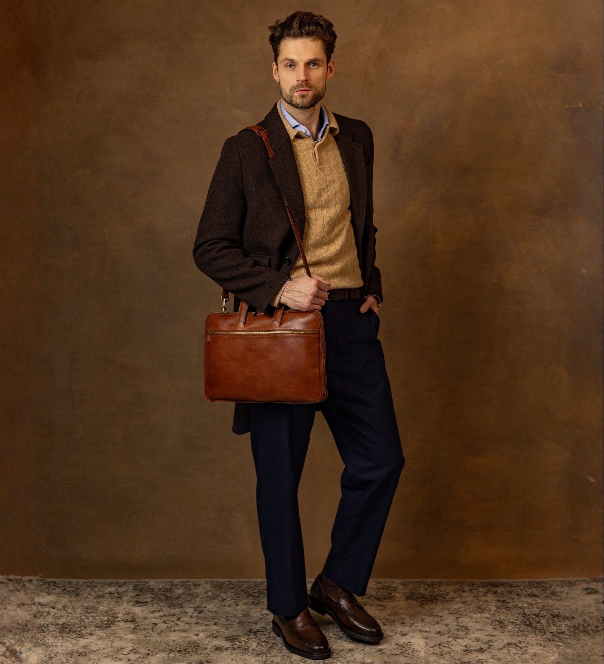 Sacoche pour ordinateur portable en cuir Brave New World