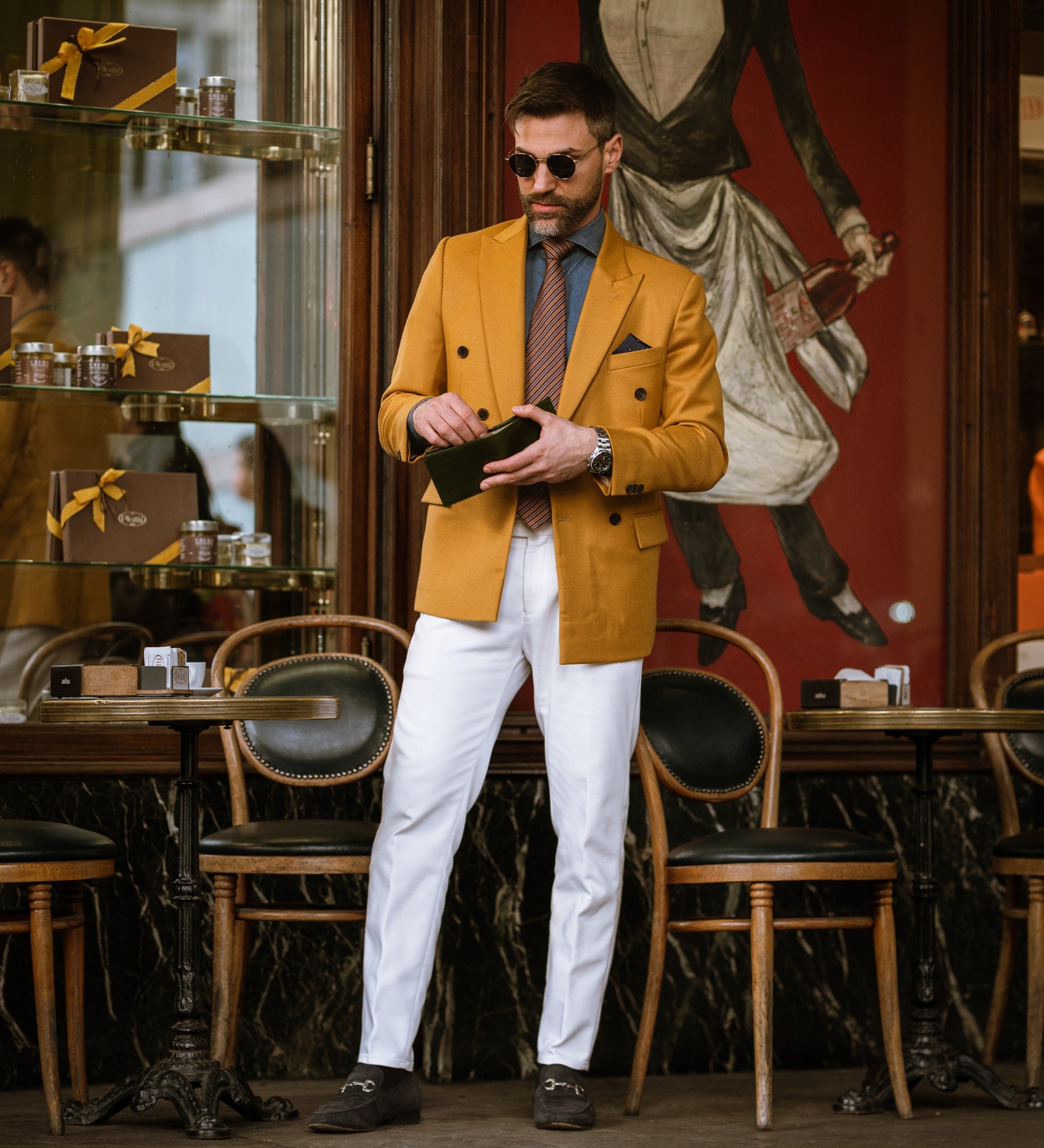 Portefeuille à deux volets en cuir Daniel