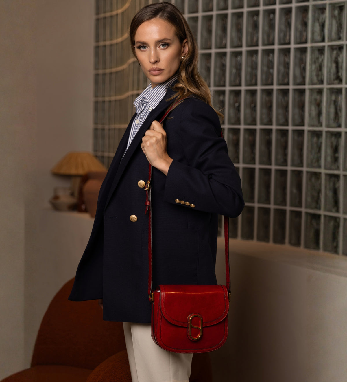 Sac à bandoulière selle en cuir pour femme Villette