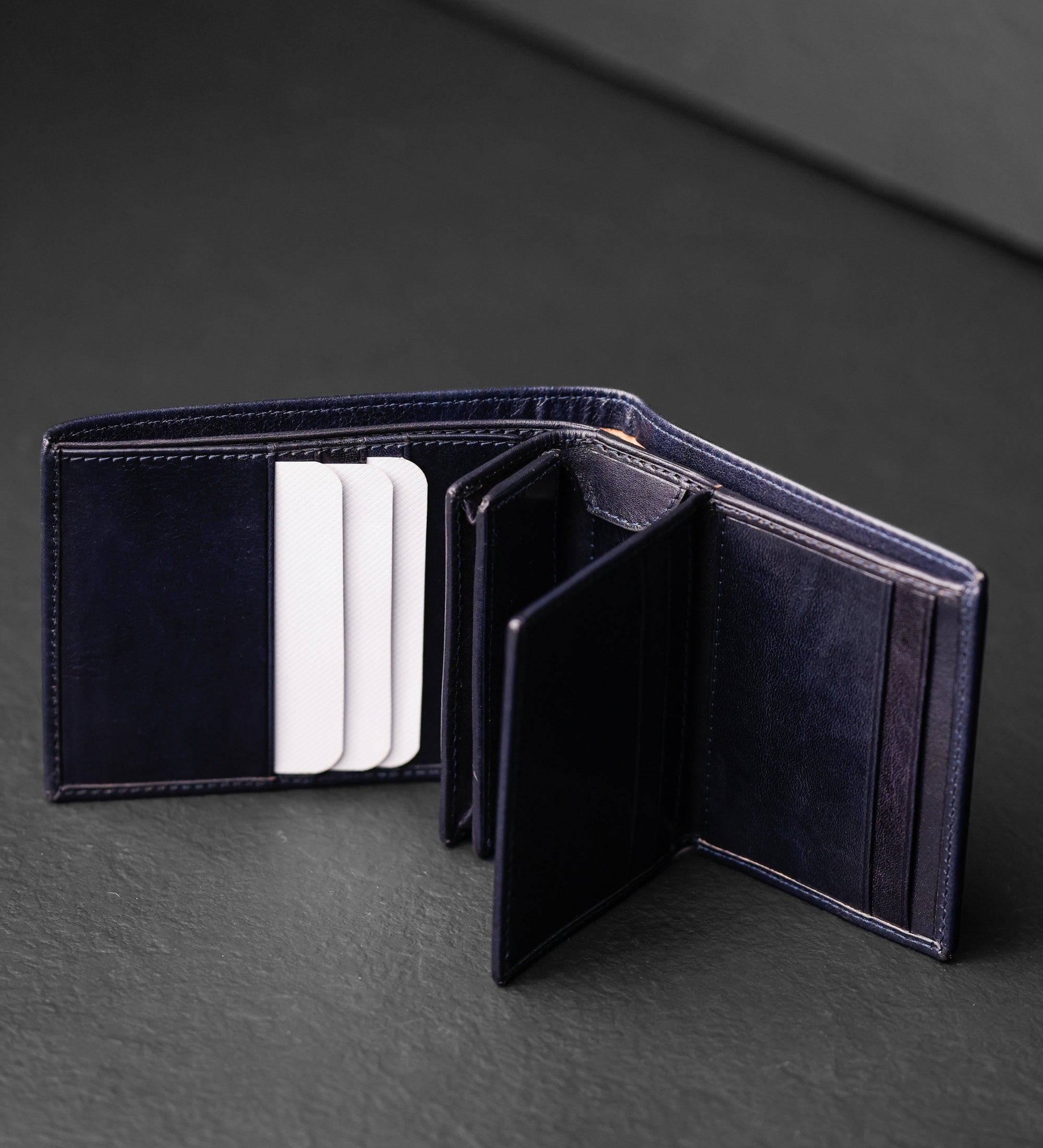 Portefeuille à deux volets en cuir Daniel