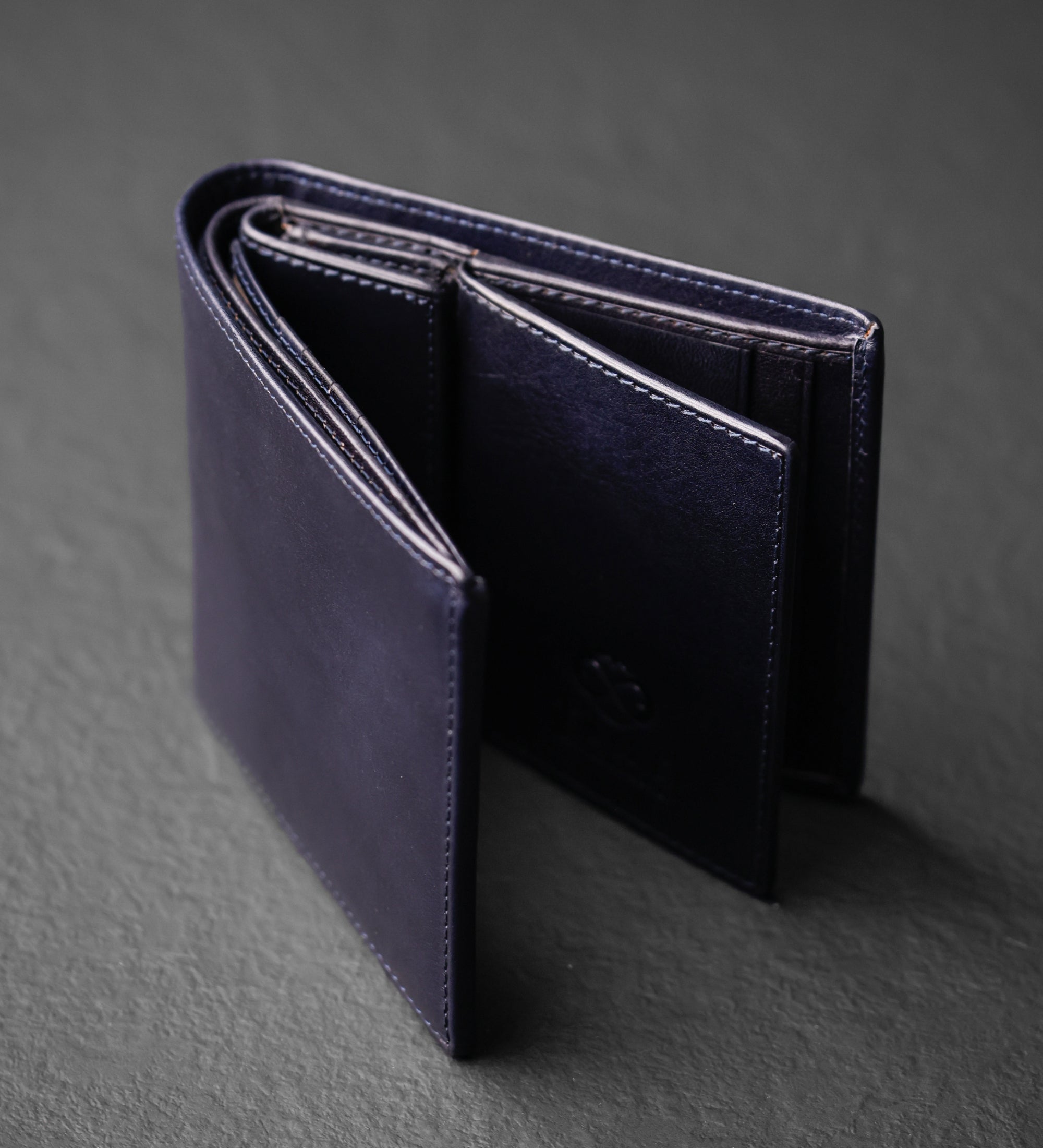 Portefeuille à deux volets en cuir Daniel