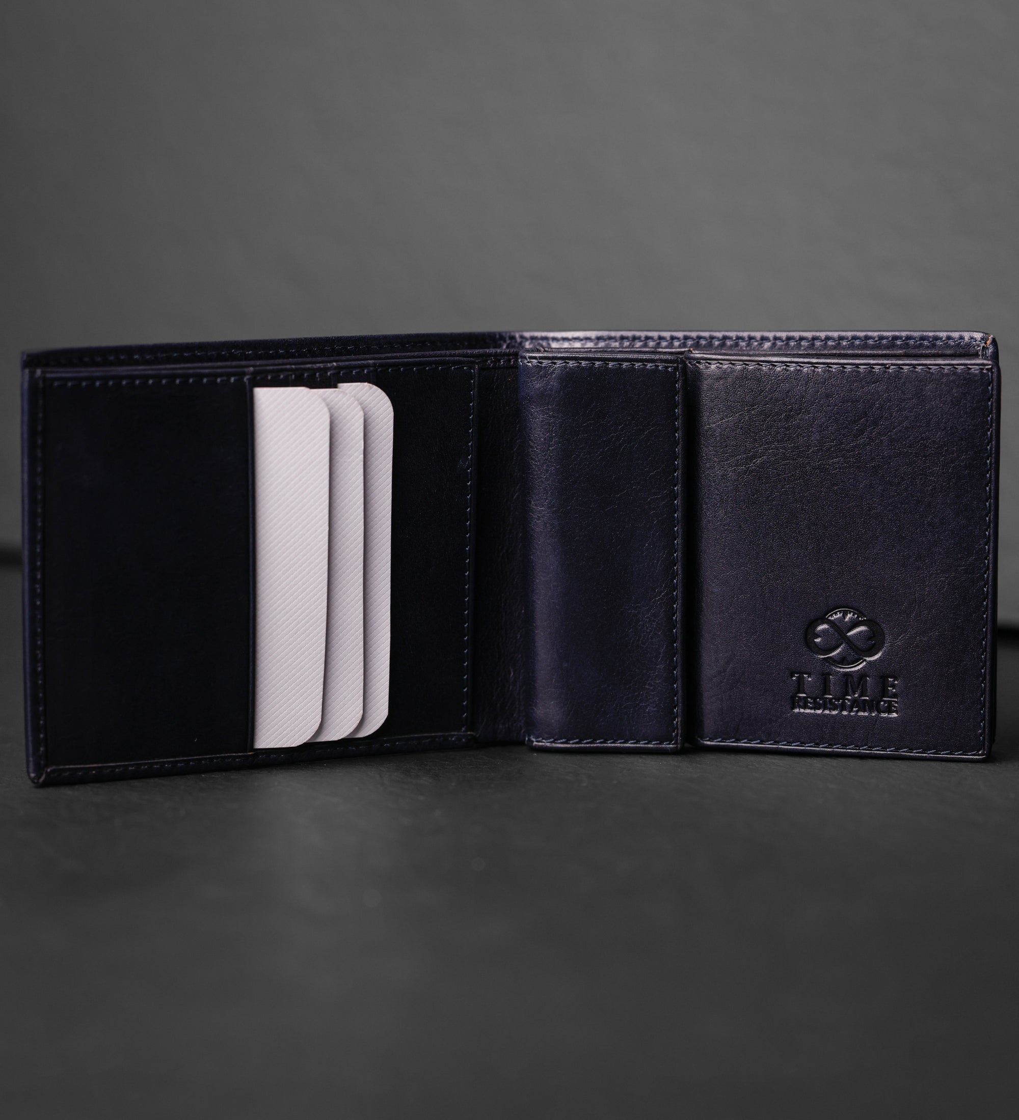 Portefeuille à deux volets en cuir Daniel