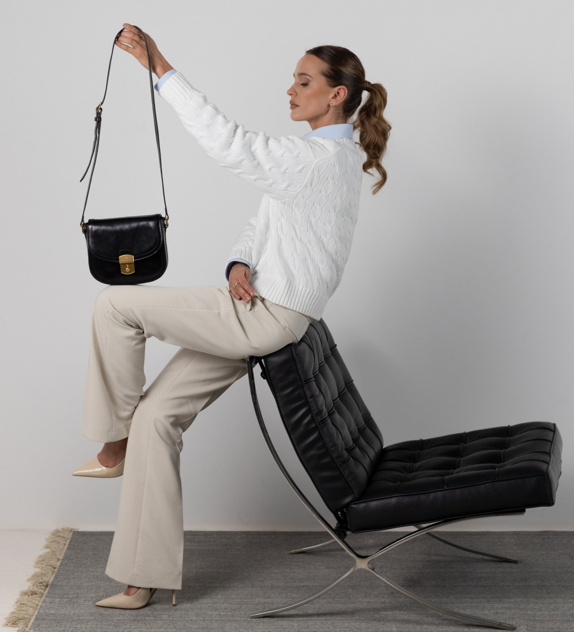 Sac selle en cuir pour femme Secrets