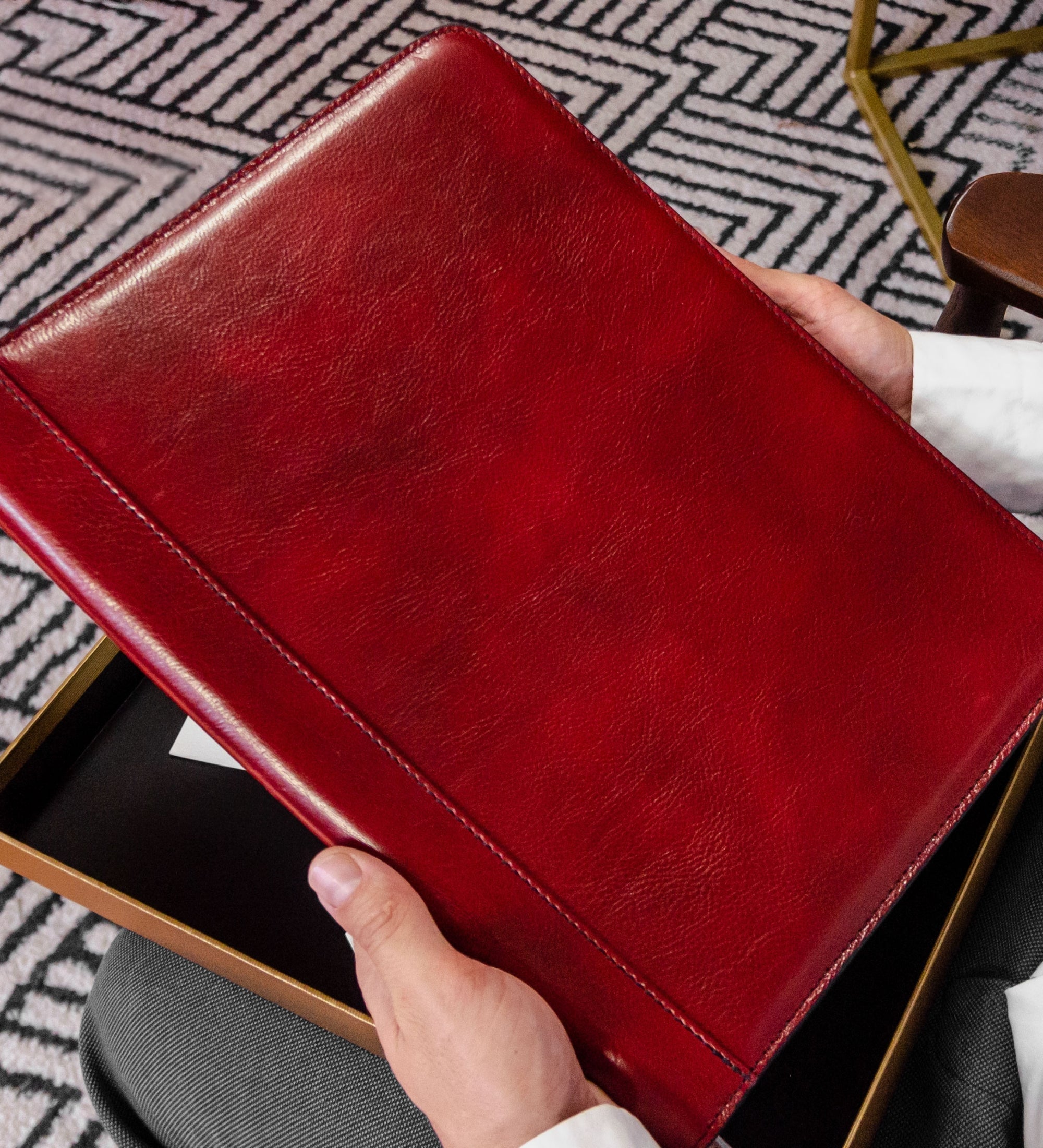 Porte-documents organiseur A4 en cuir Candide