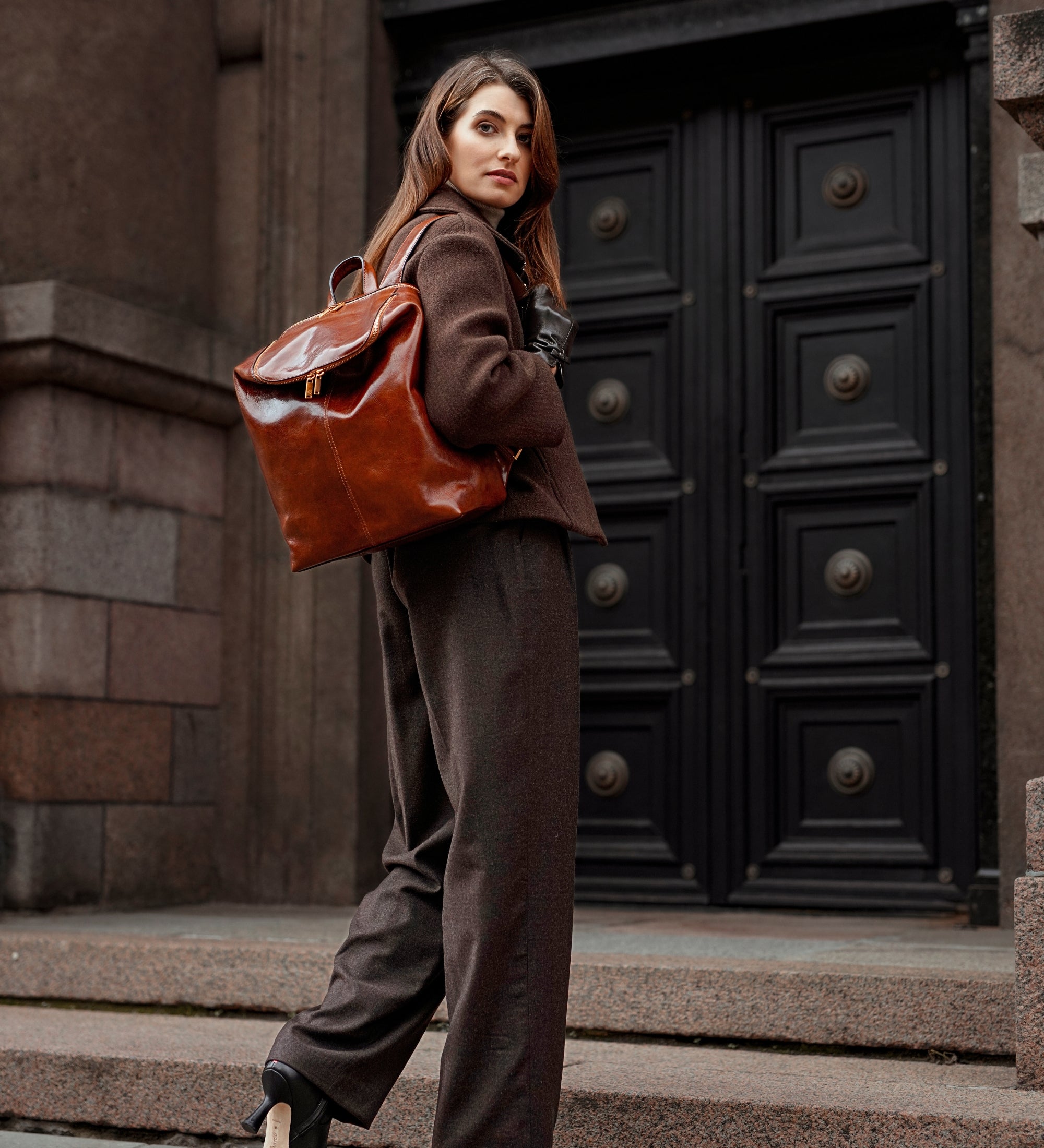 Sac à dos en cuir pour femme A Bend in the River