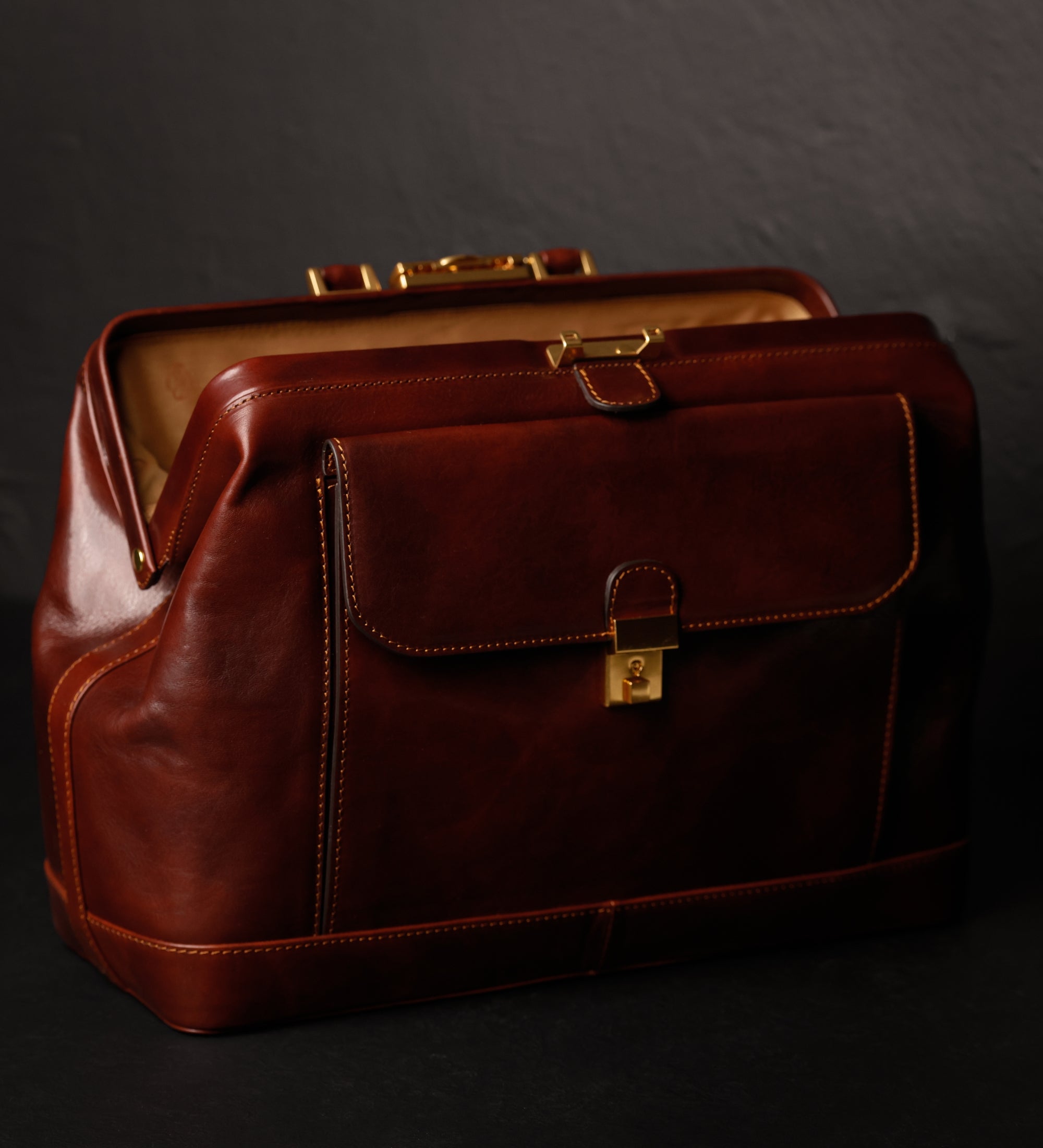 Grand sac de docteur en cuir italien pour femme Hamlet