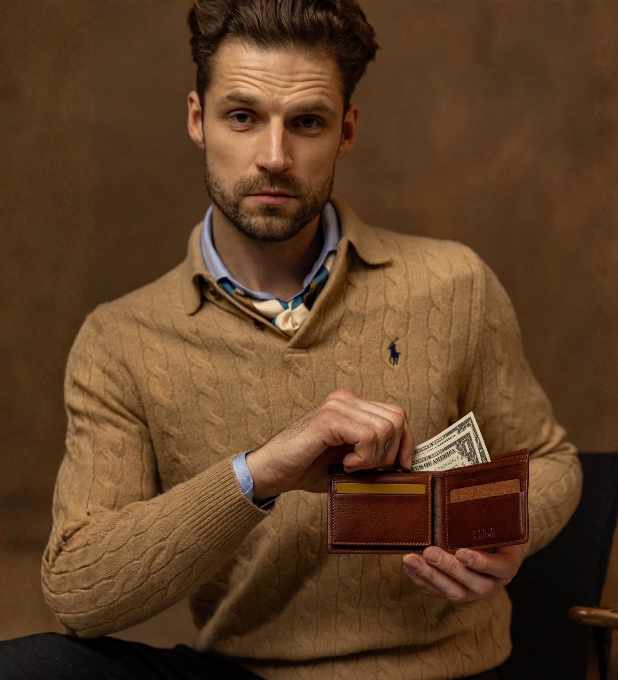 Portefeuille à deux volets en cuir Poetic Justice