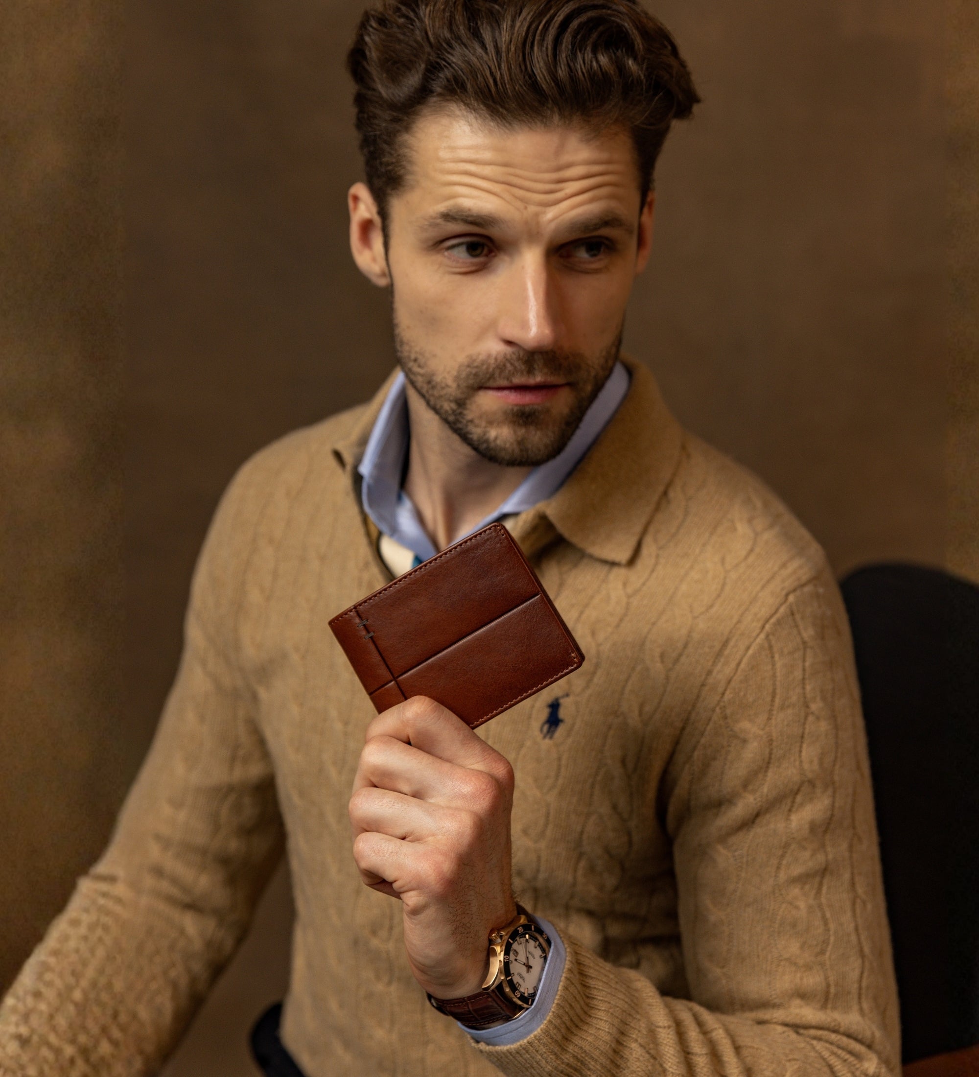 Portefeuille à deux volets en cuir Poetic Justice