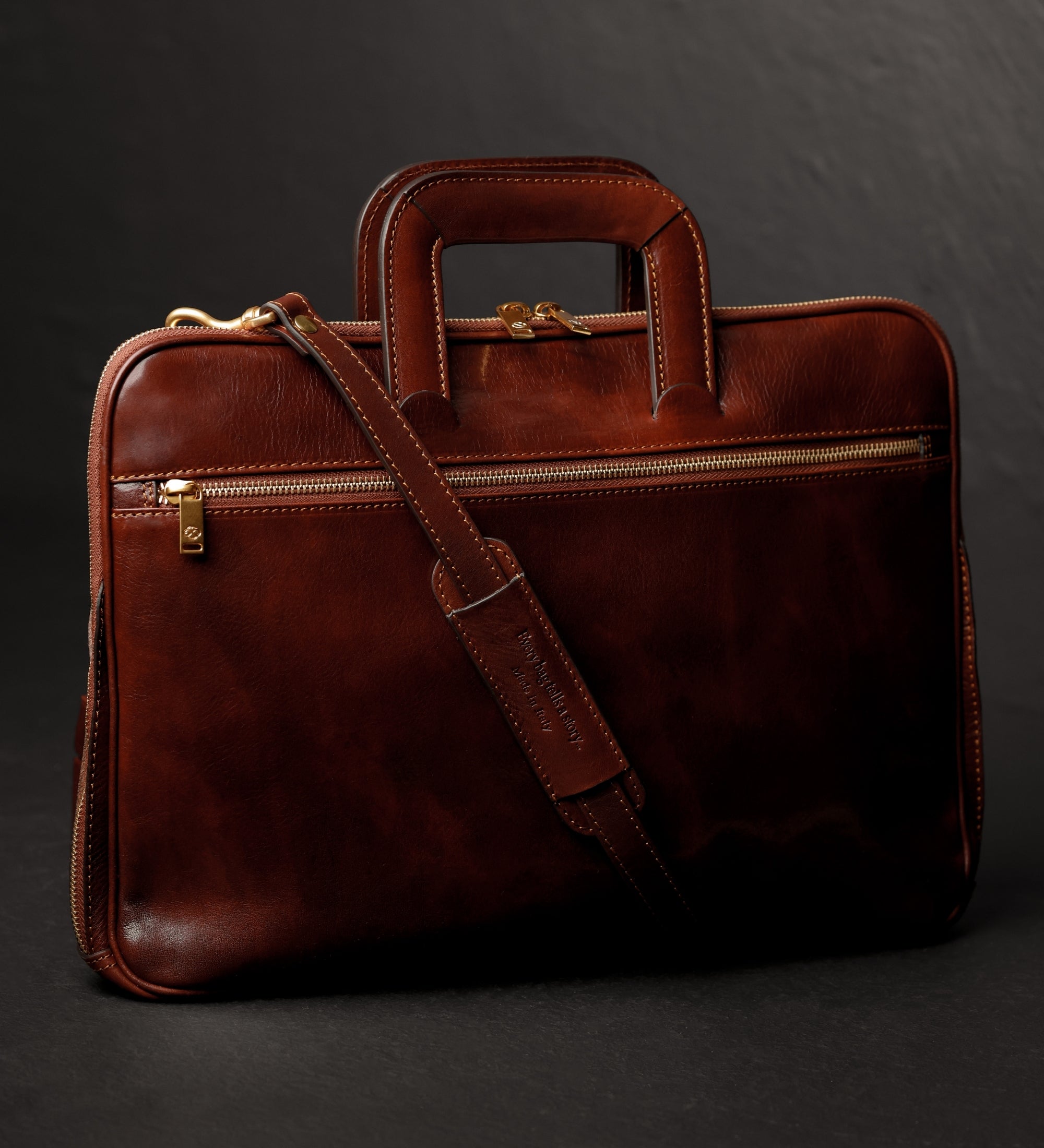 Sacoche pour ordinateur portable en cuir Brave New World