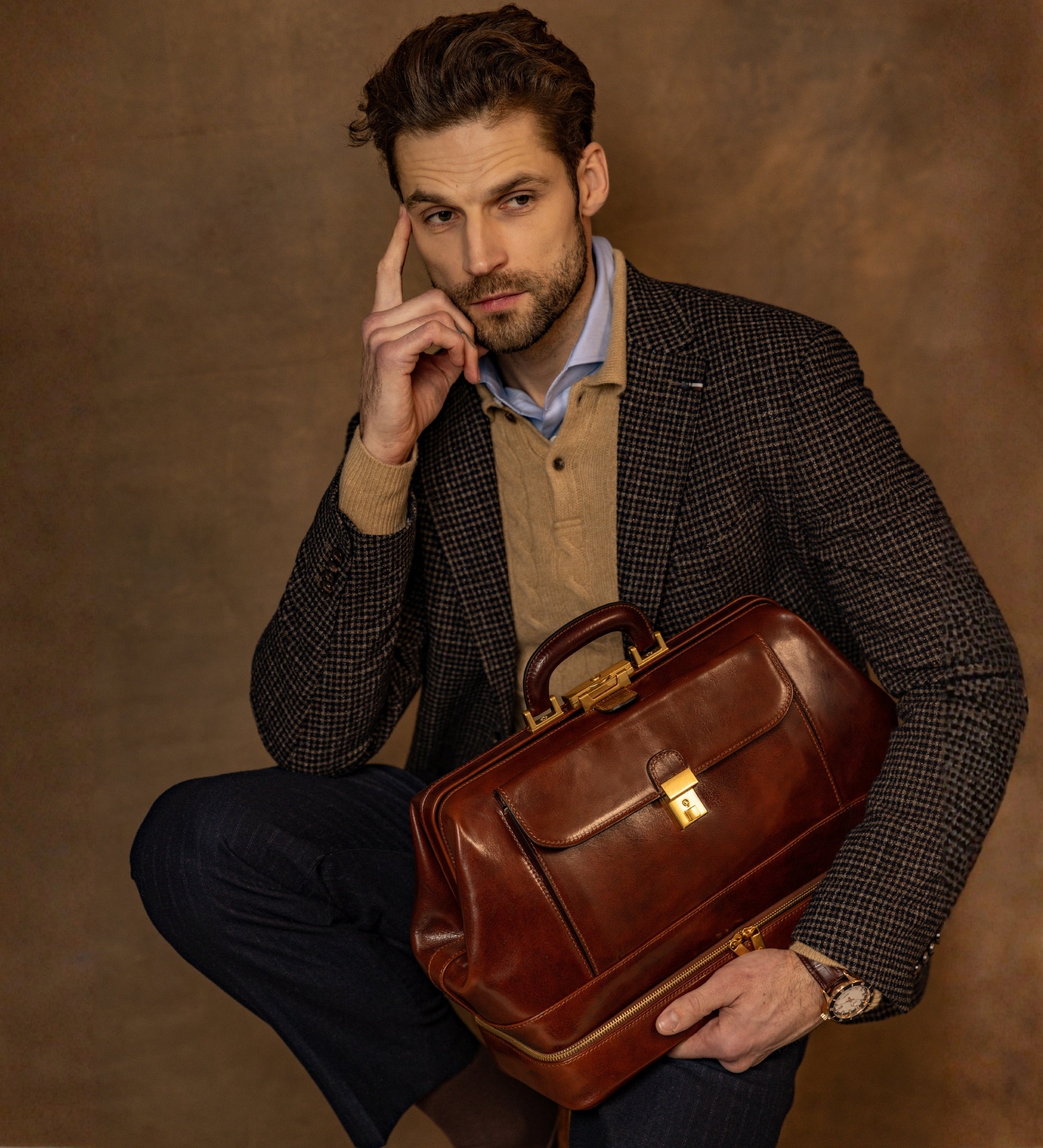 Grand sac de docteur en cuir italien The Master and Margarita