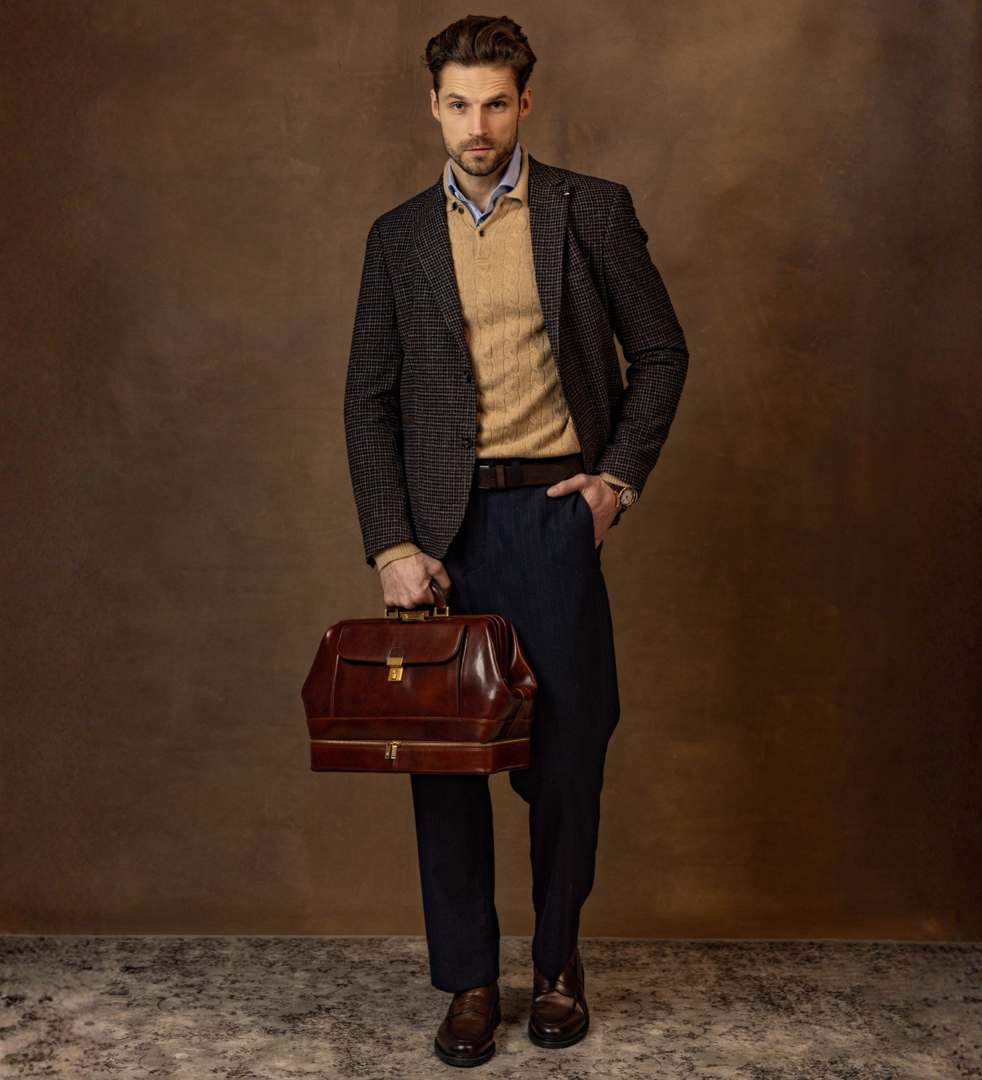 Grand sac de docteur en cuir italien The Master and Margarita