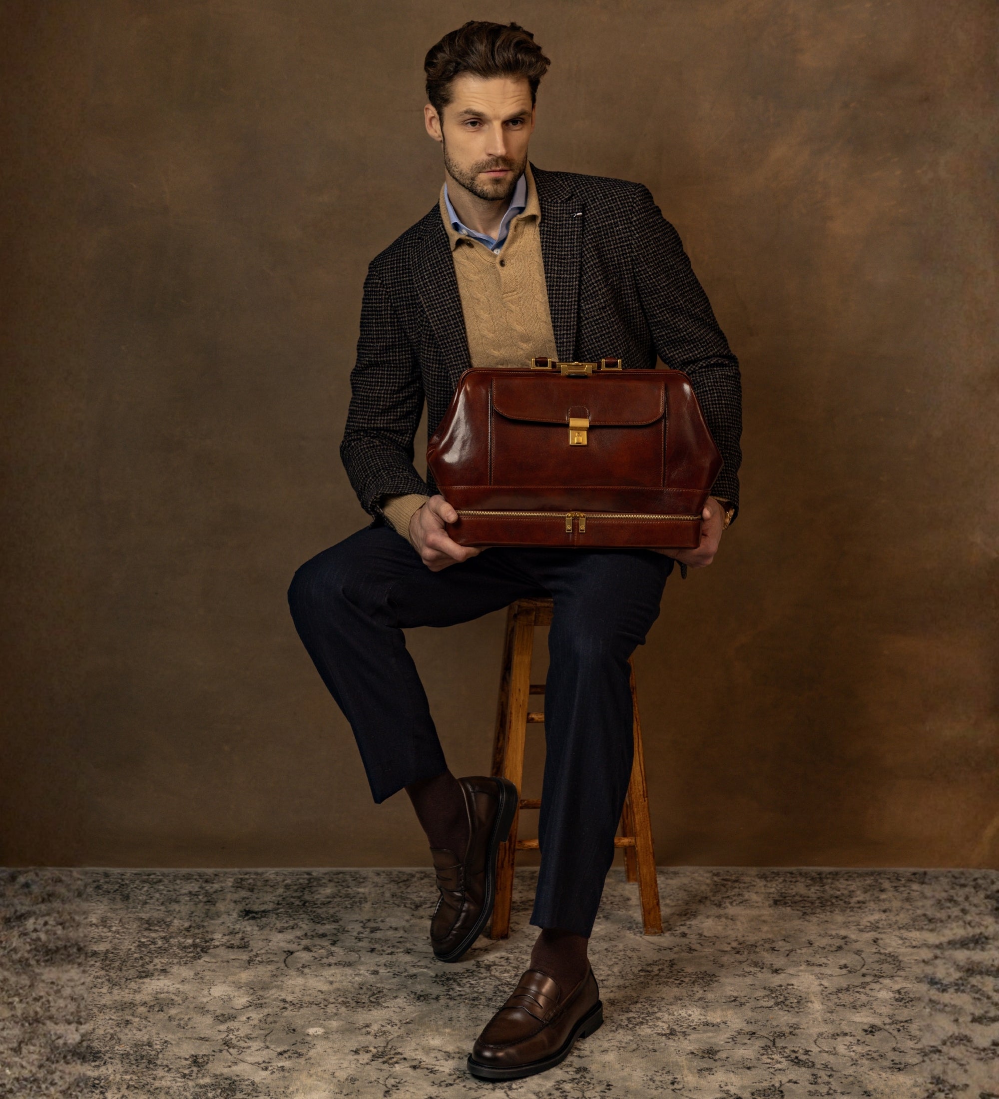 Grand sac de docteur en cuir italien The Master and Margarita