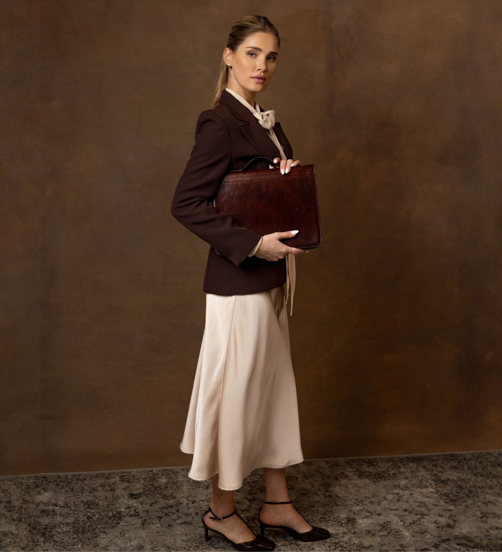 Porte-documents en cuir avec classeur pour femme Joy in the Morning