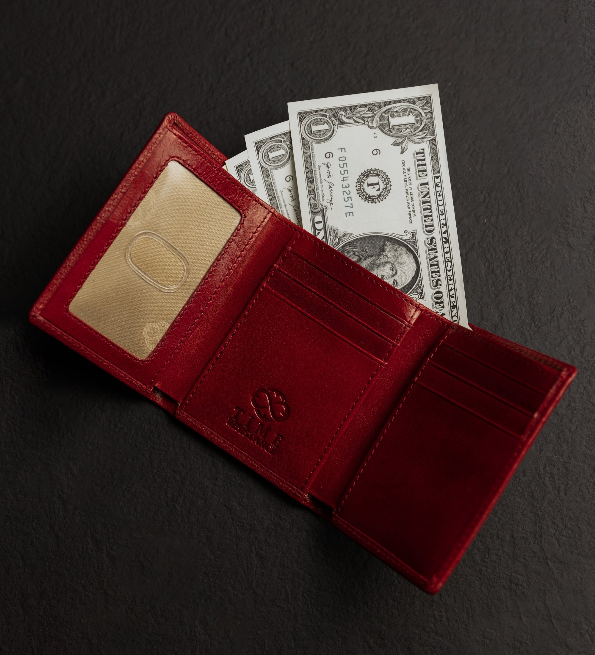 Portefeuille Trifold en Cuir - Red Harvest