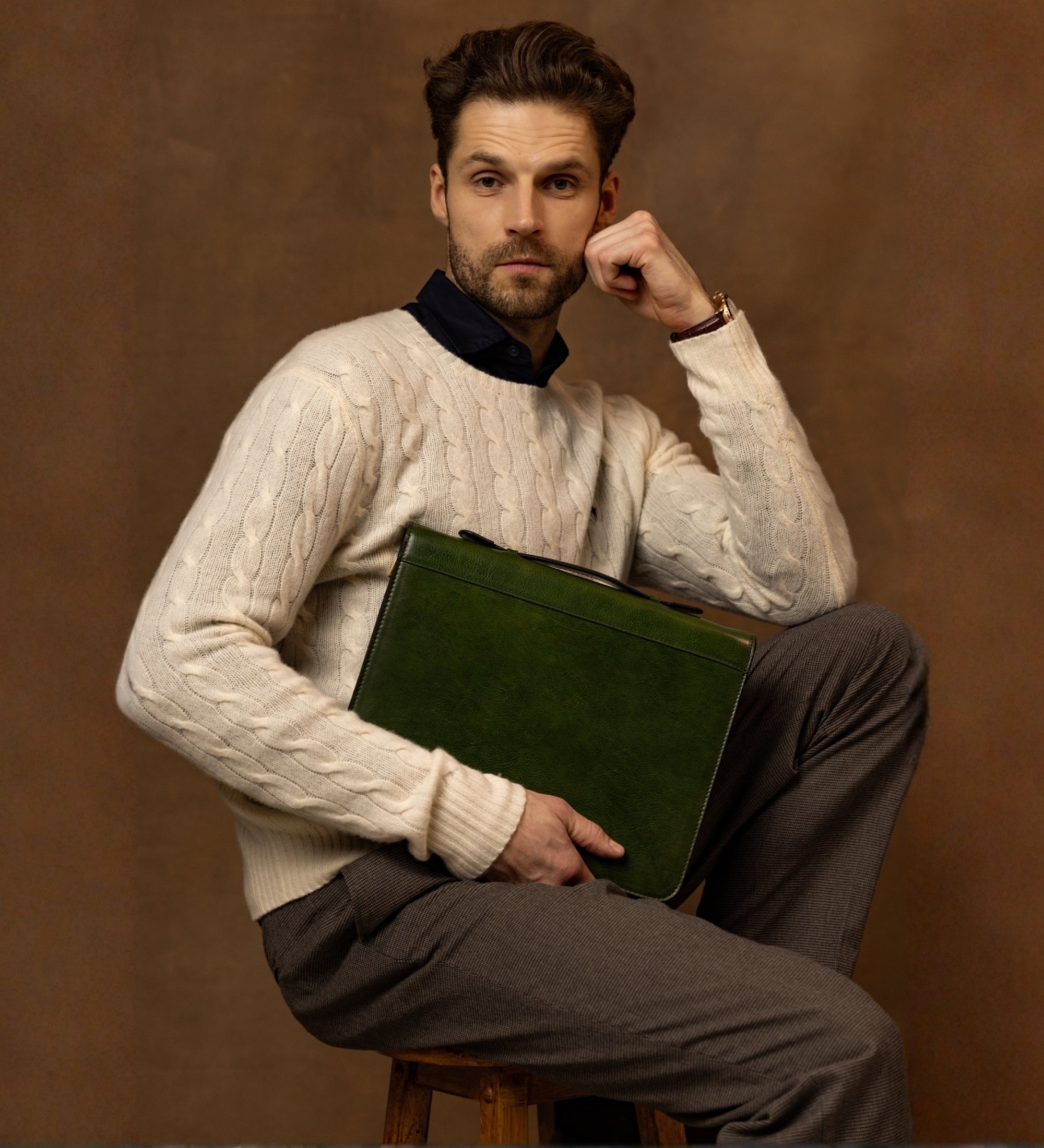 Porte-documents en cuir avec classeur Joy in the Morning