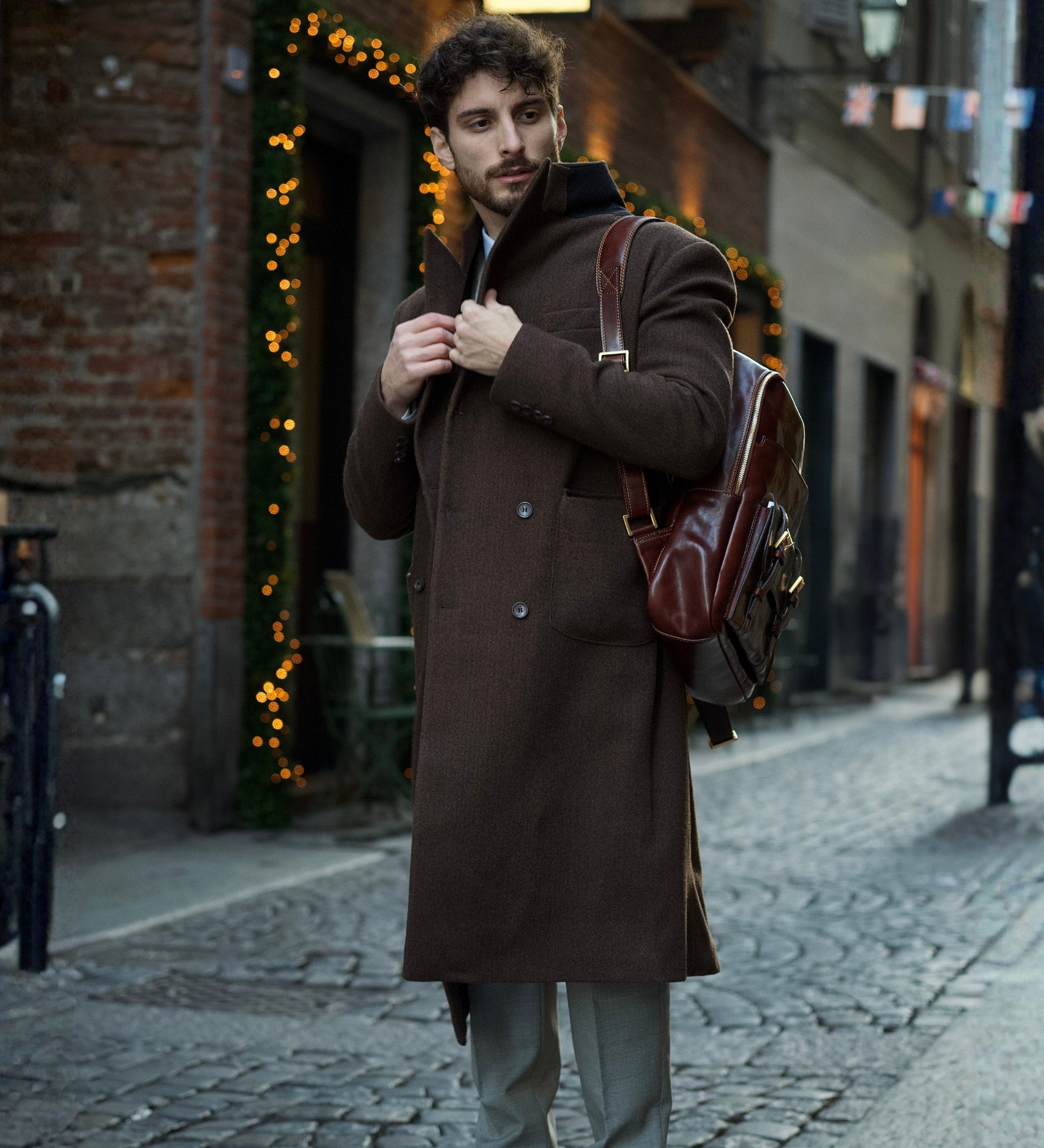 Grand sac à dos en cuir pour homme The Divine Comedy