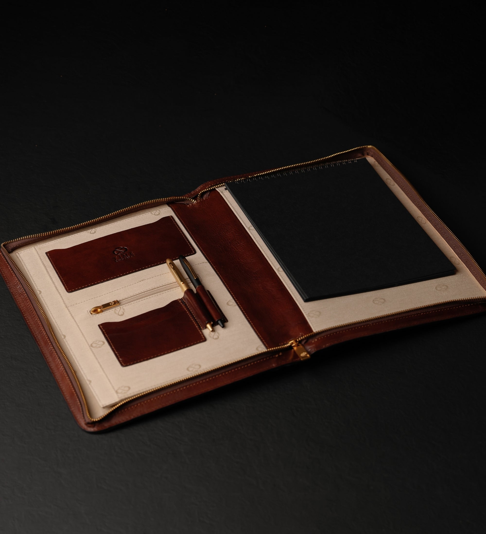 Porte-documents organiseur A4 en cuir Candide